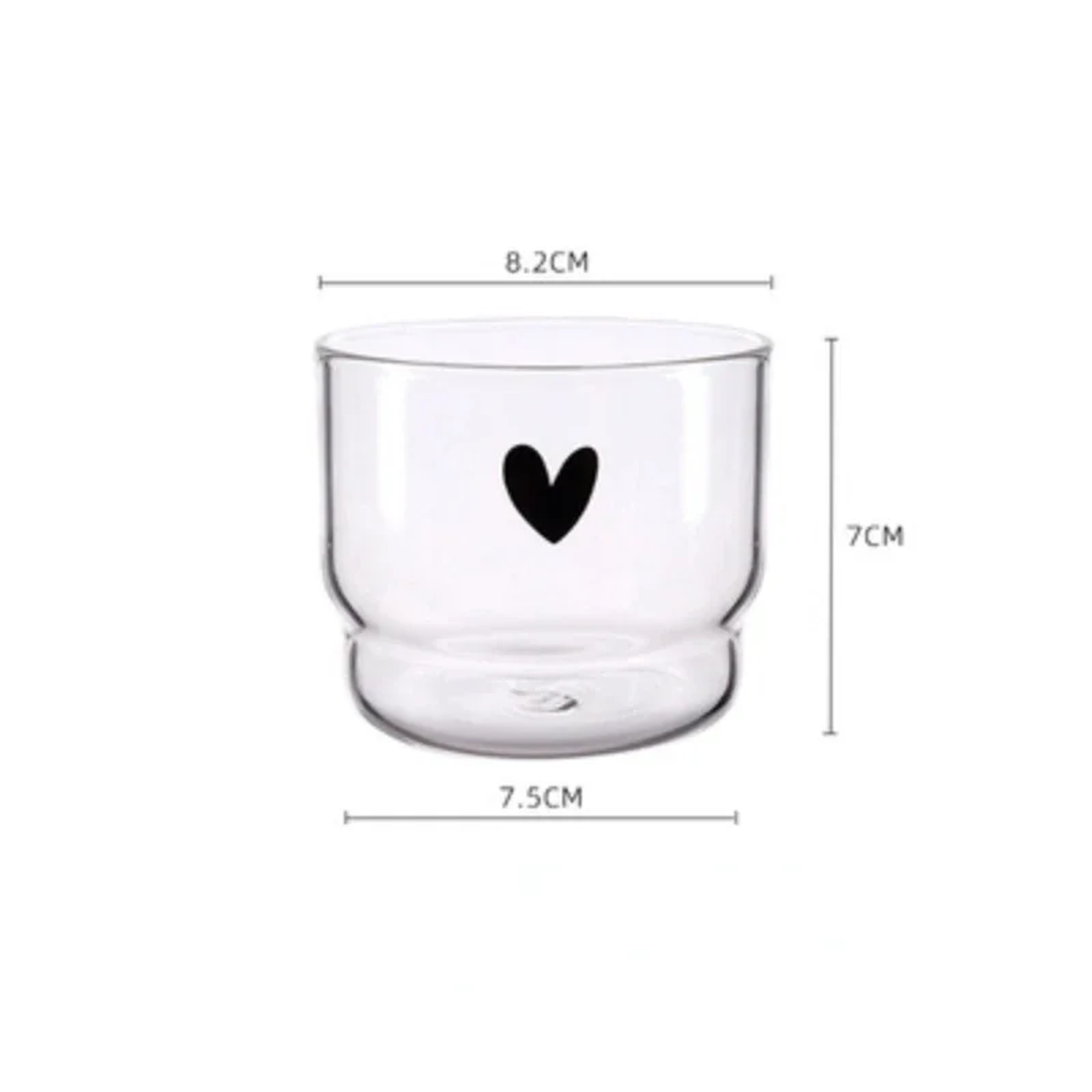 Happy Heart Glass Mug Transparent Heat Resistant Tea Coffee  Milk Cups 3