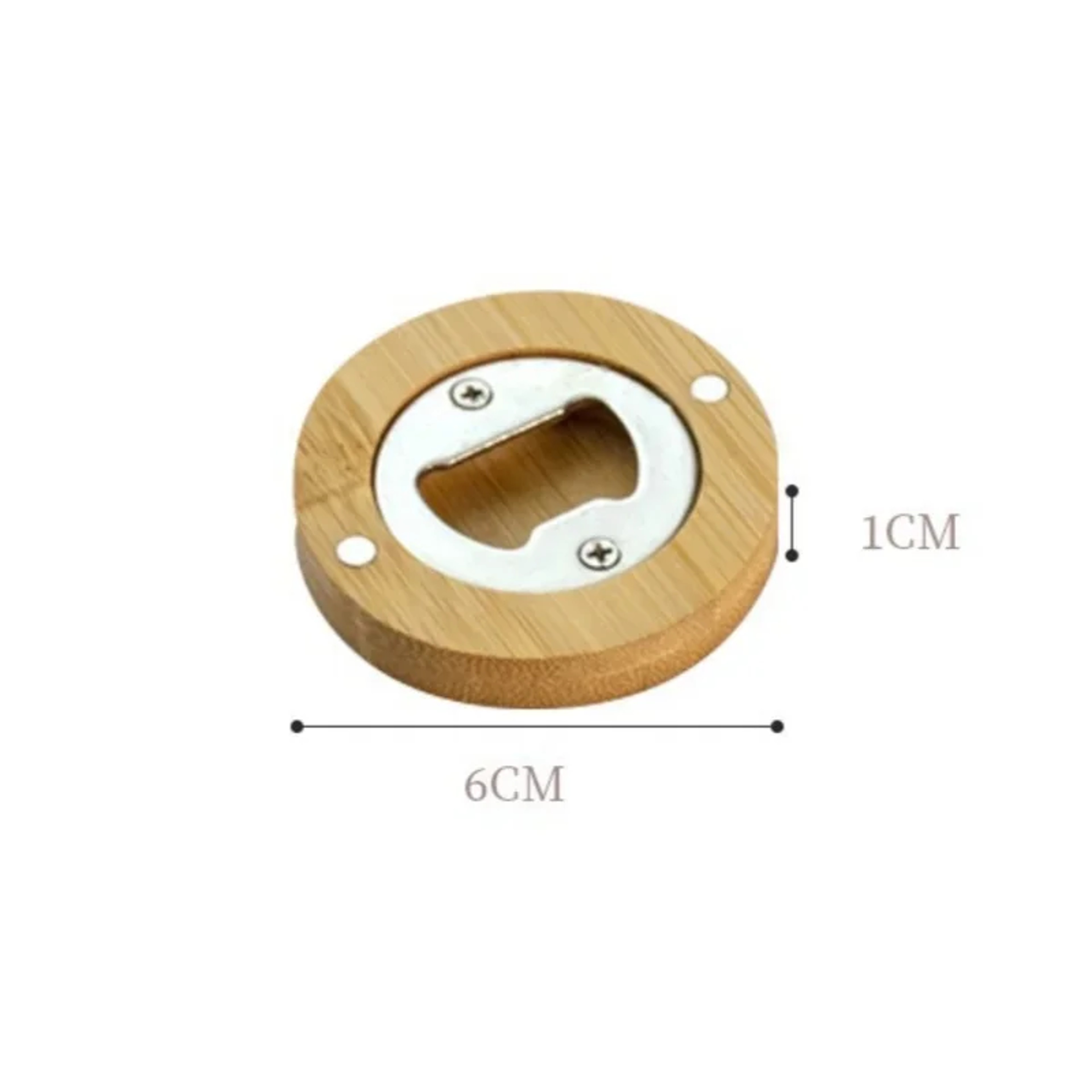 Round Shape Bamboo Beer Bottle Opener Portable Fridge Magnet Bar Gadget For Home  Party 4