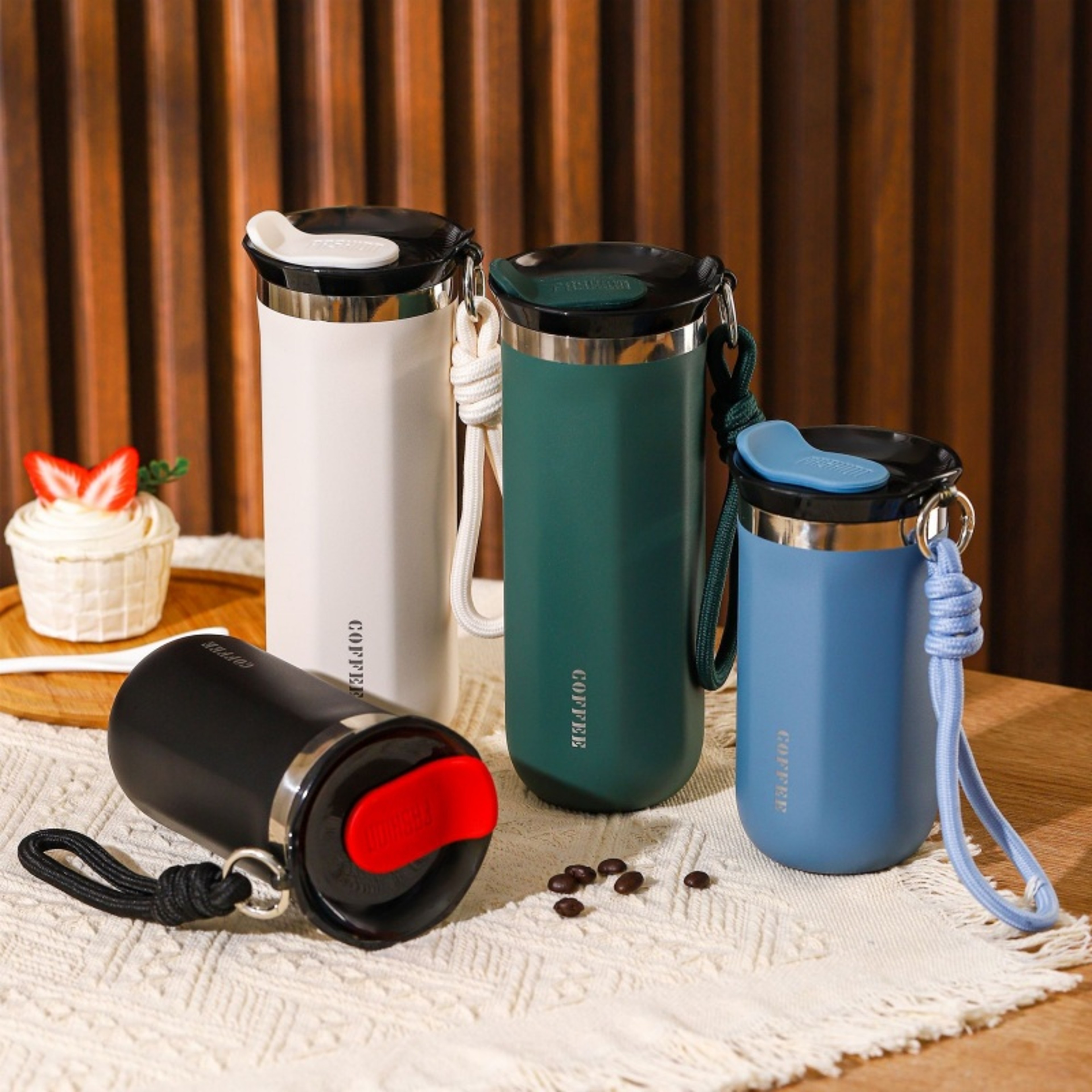 Portable Stainless Steel Insulated Cup With Lid Thermal Mug Vacuum Flask For Office Travel  Camping 0
