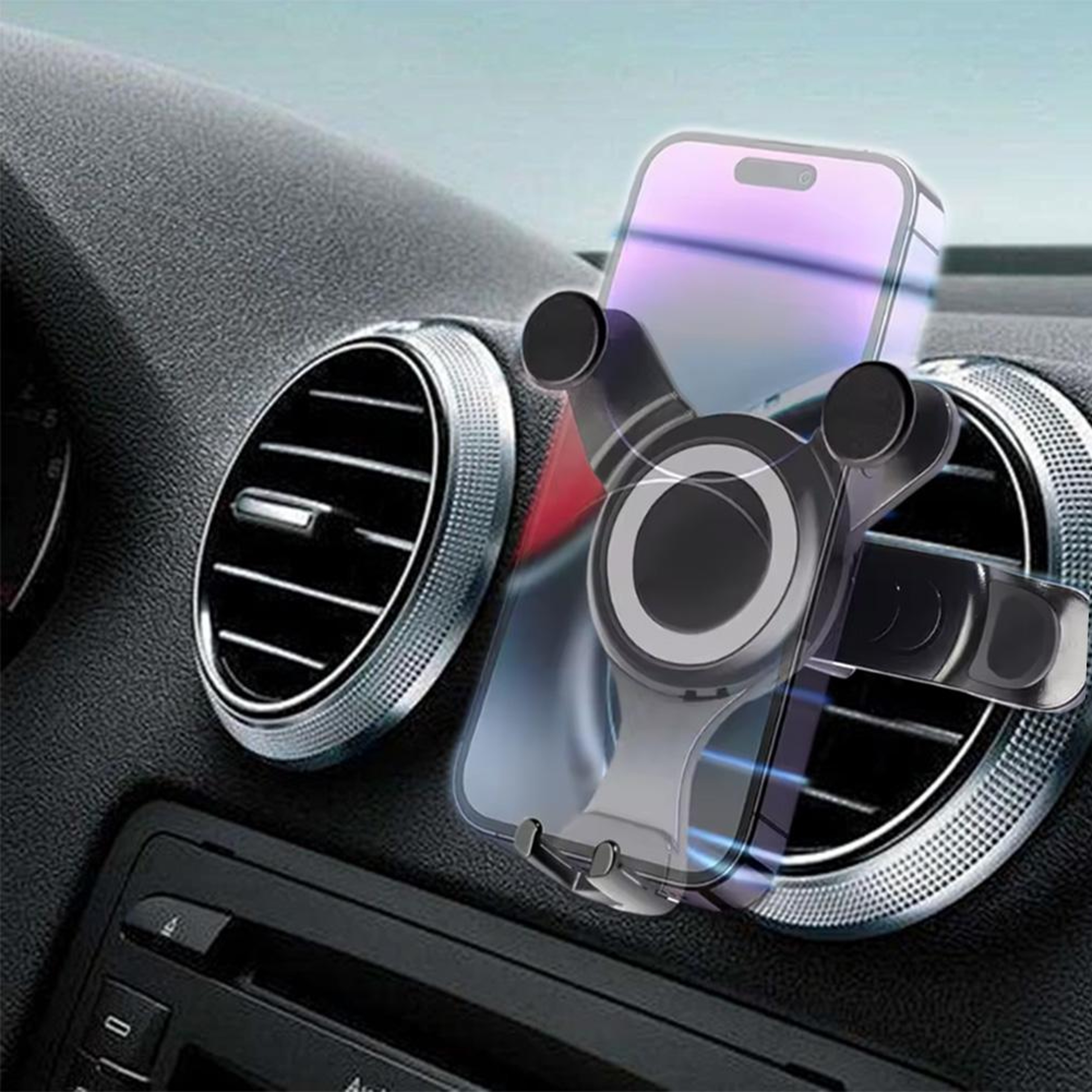 Mobile Phone Car Round Air Outlet Holder Universal Auto Phone Mount 1