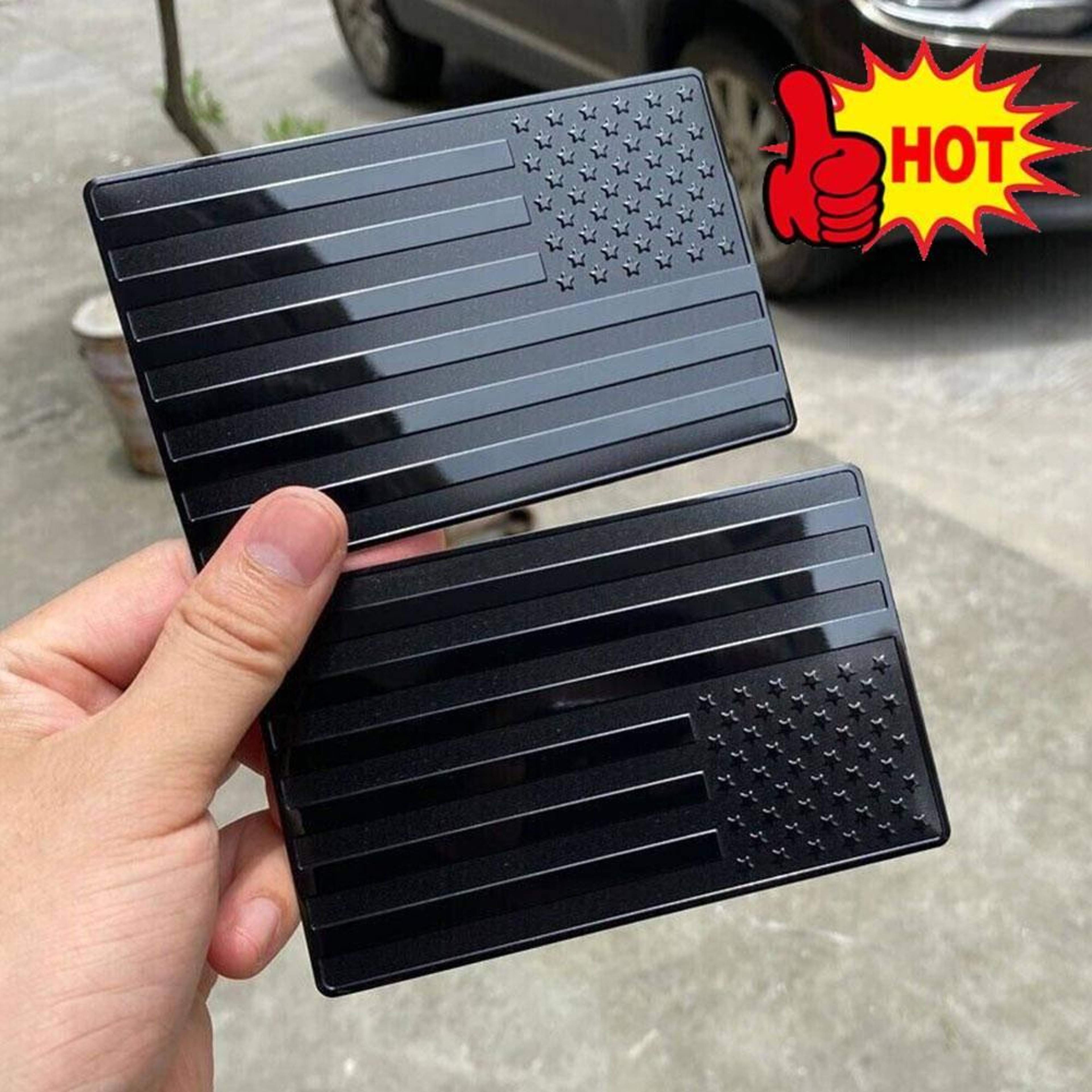 USA American Flag Car Emblem  Durable Black Aluminum Alloy Sticker For Car SUV Motorcycle  More 1