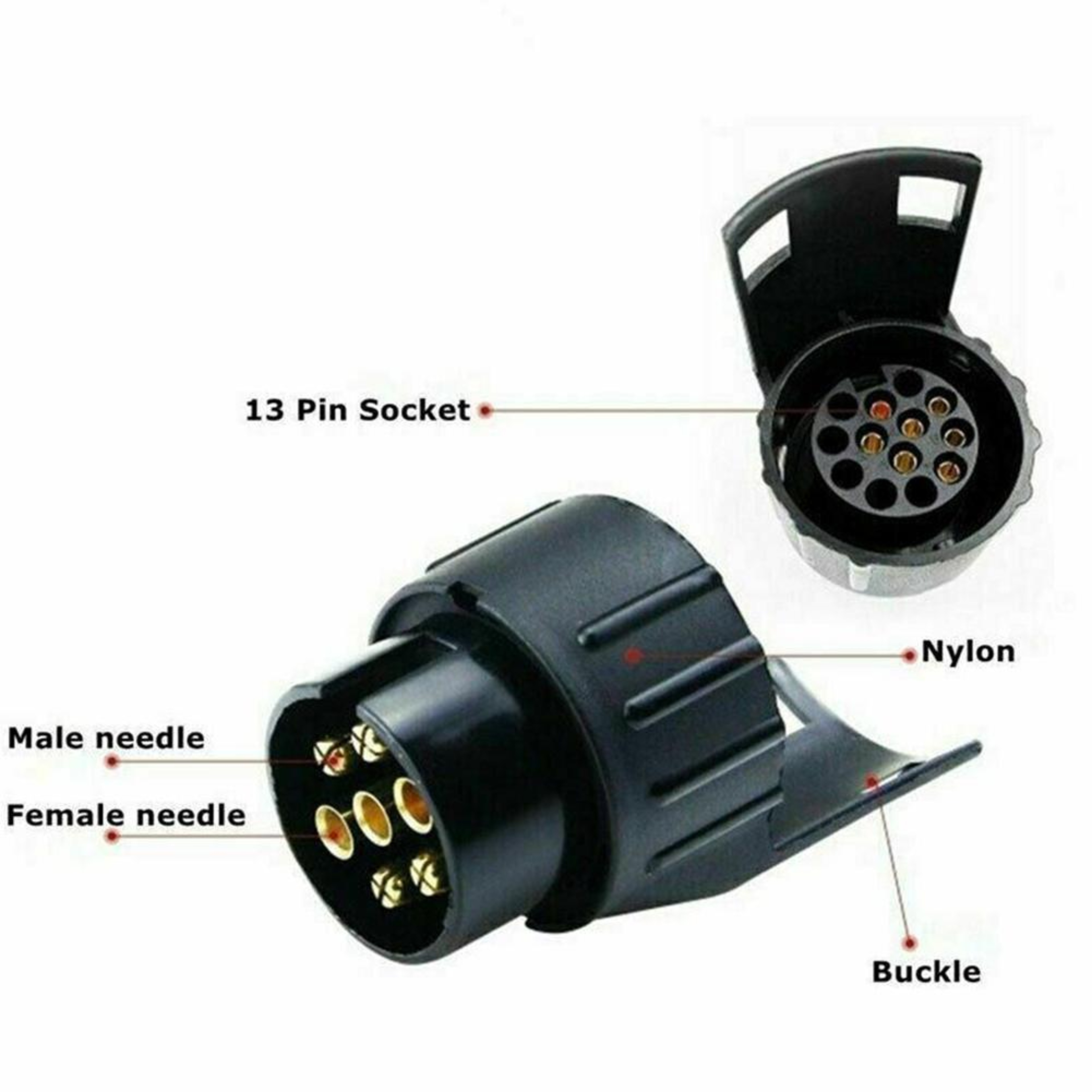 Pin Trailer Adapter Socket  Waterproof Towing Plug Converter For Car And Truck 2