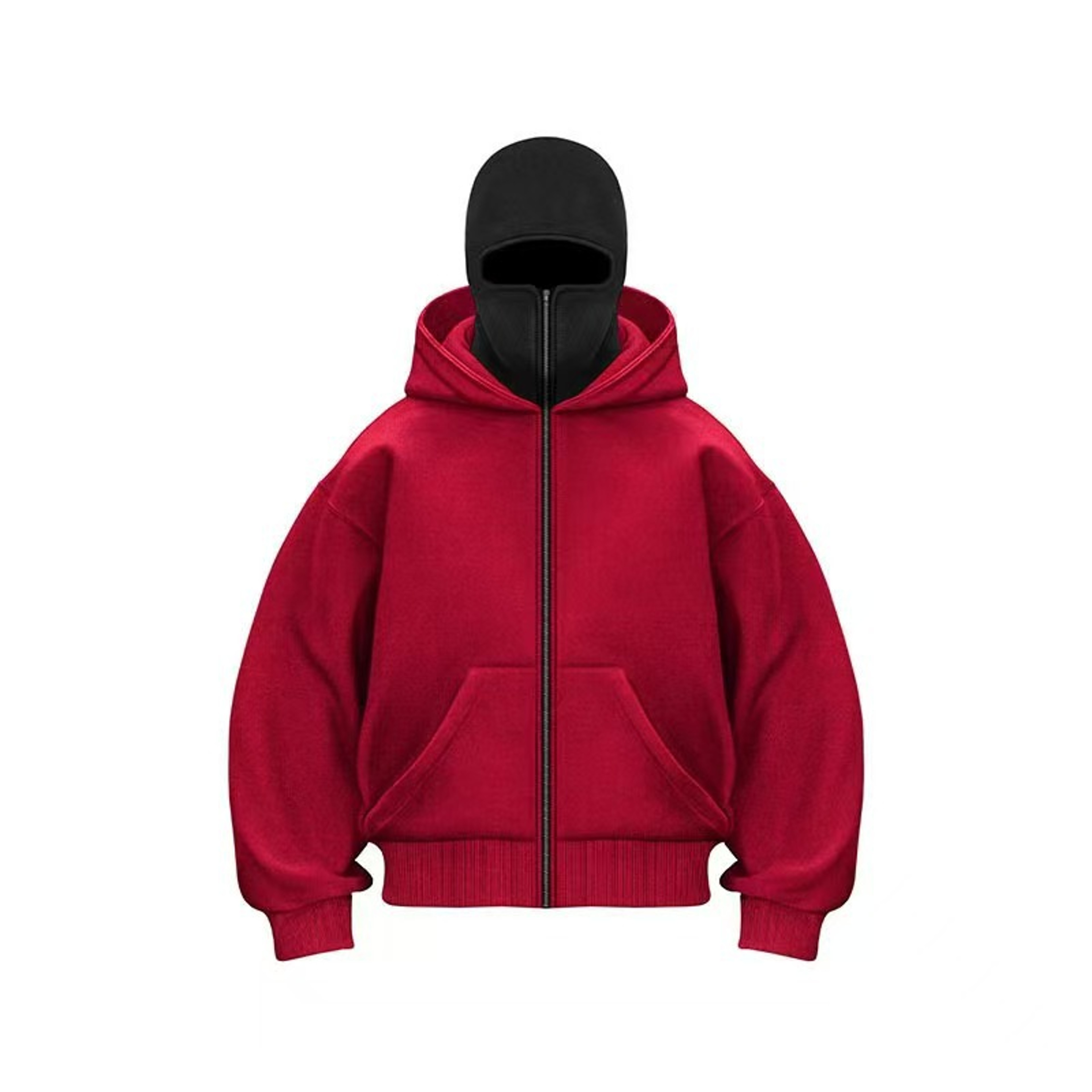 Men Balaclava Hoodie Double Hooded Sweatshirt With Zipper Mask For Gothic Y2K Streetwear 6