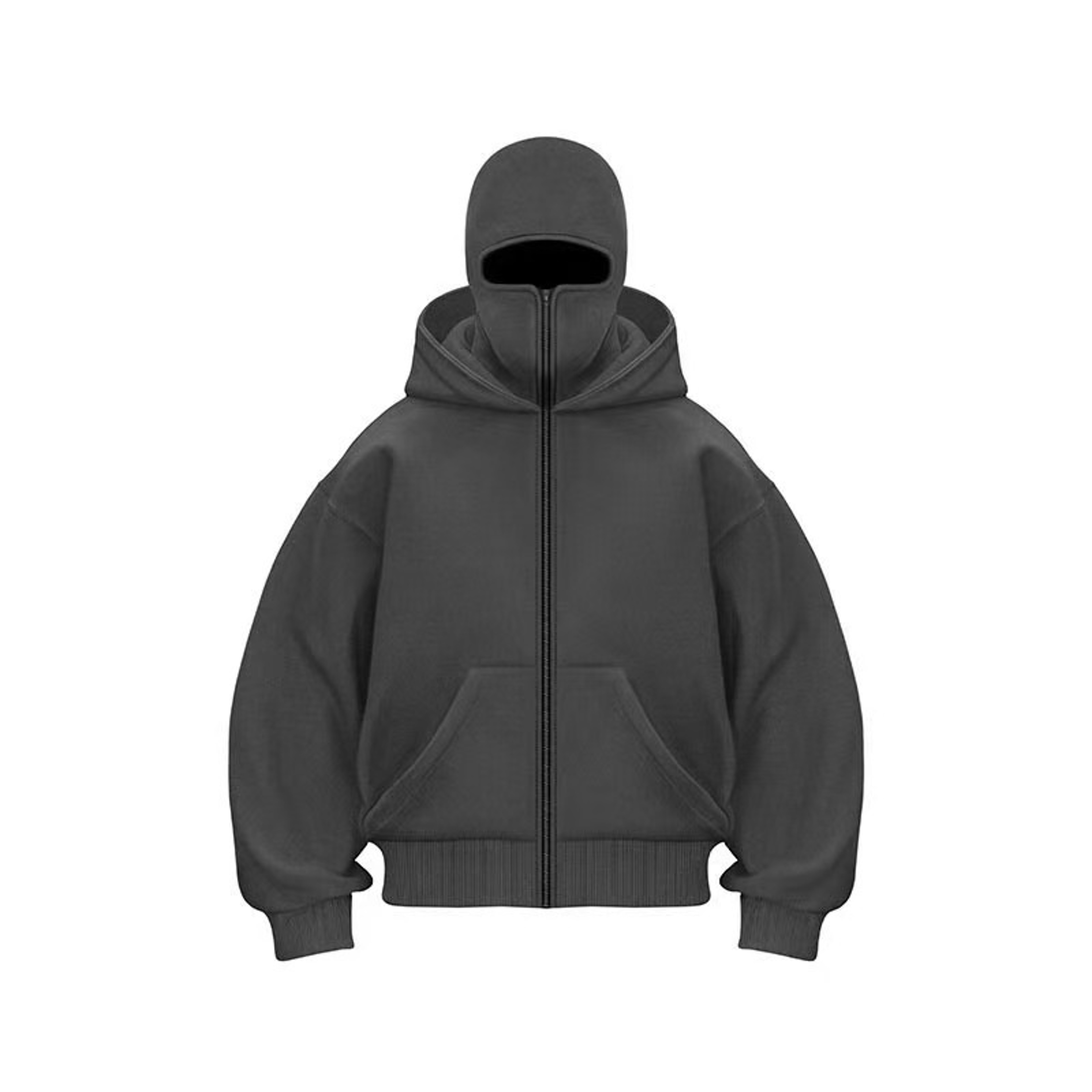 Men Balaclava Hoodie Double Hooded Sweatshirt With Zipper Mask For Gothic Y2K Streetwear 8
