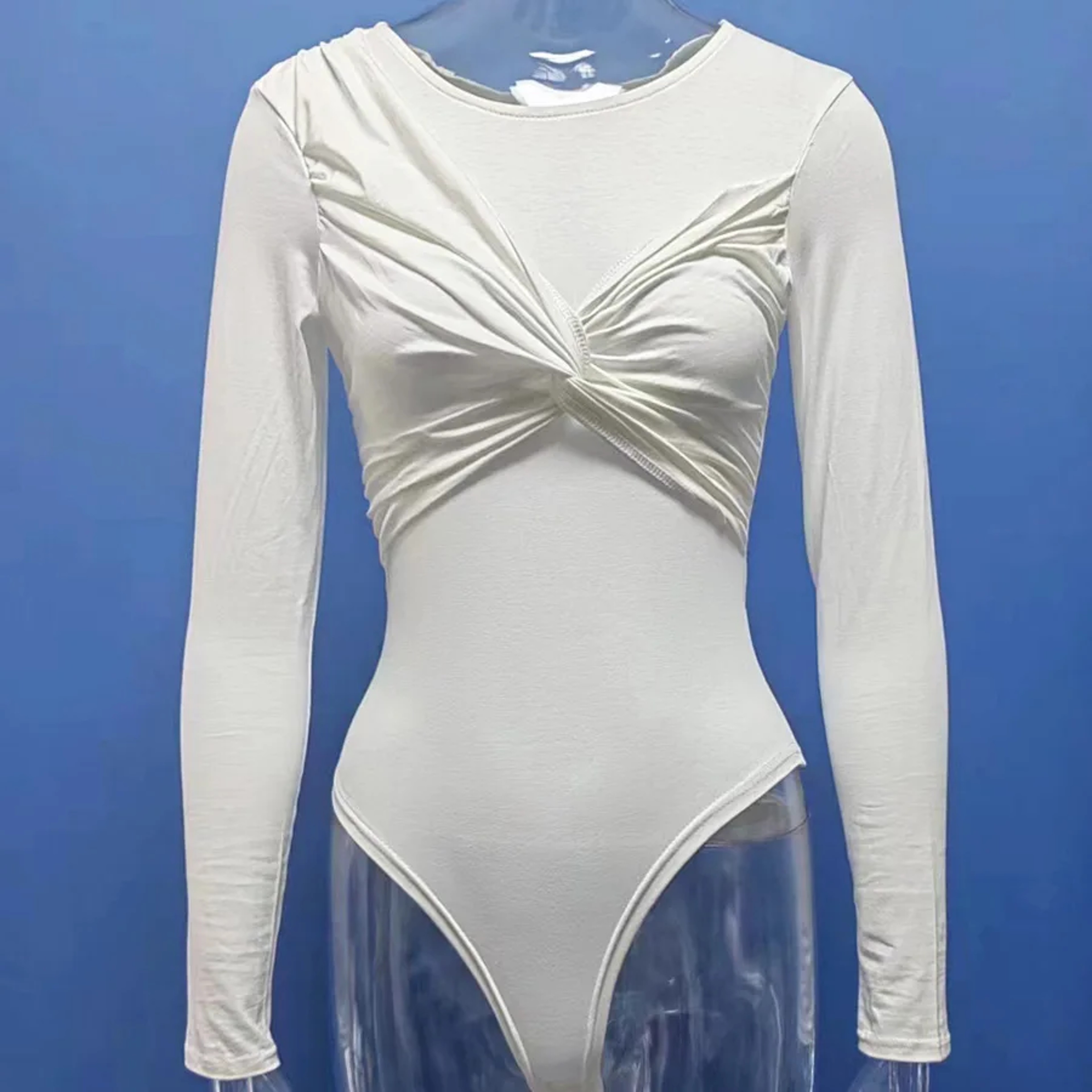 Solid Color Long Sleeve Romper For Women Summer Jumpsuit 5