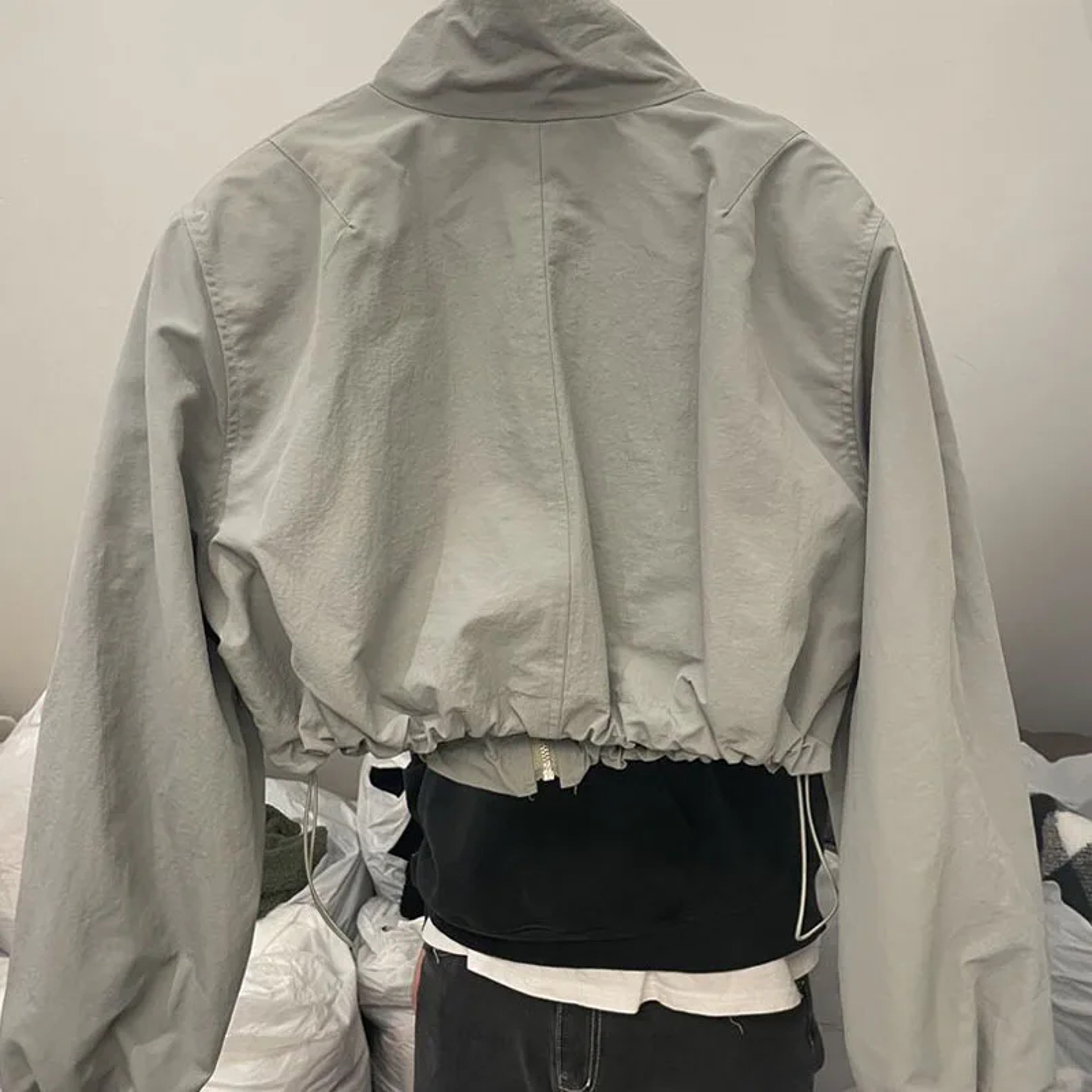 Vintage Women Windbreaker Cropped Jacket  Oversized Streetwear Fashion Top For Women 1
