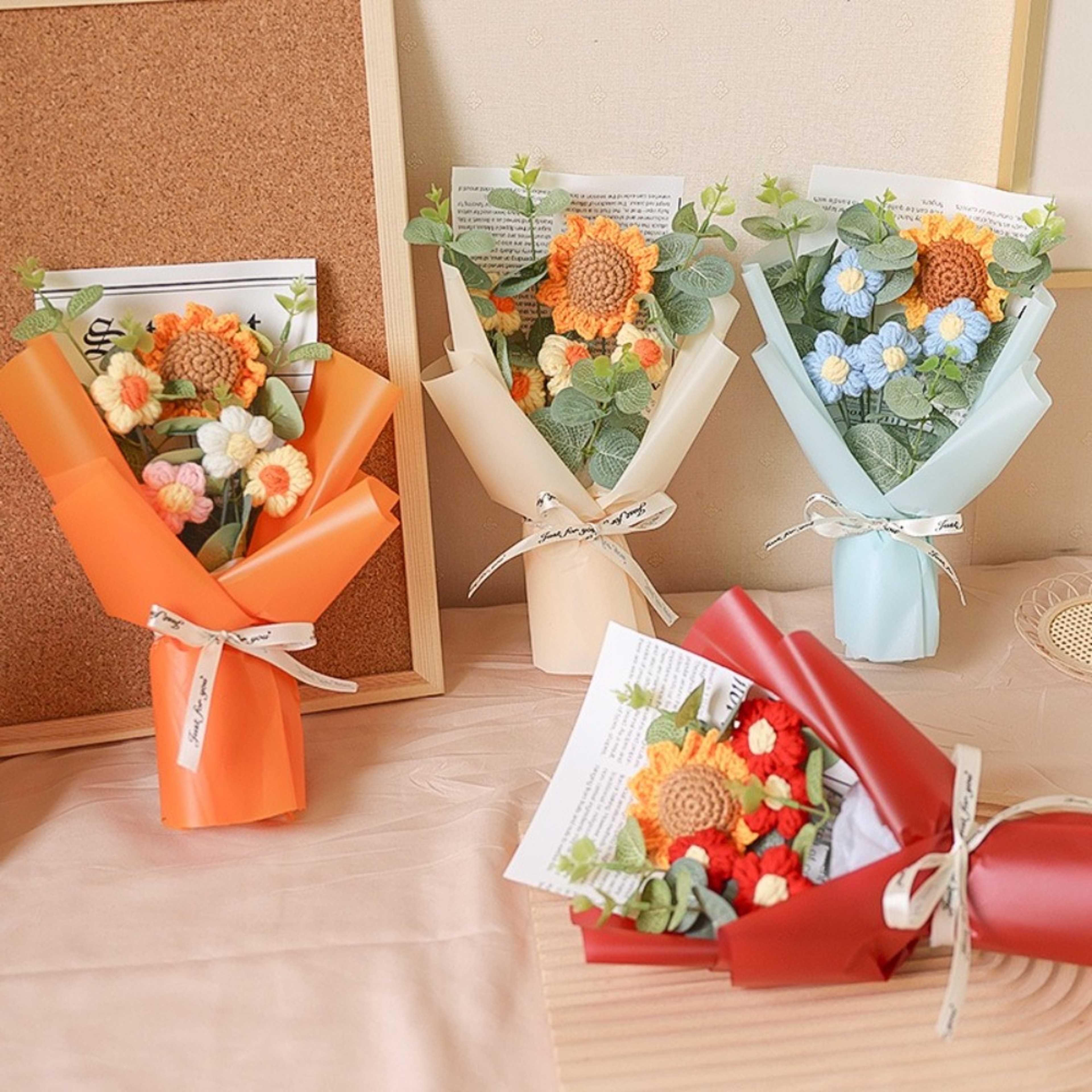Handmade Sunflower & Daisy Crochet Bouquet – Eternal Flower for Anniversary, Mother's Day, & Birthdays – view 3