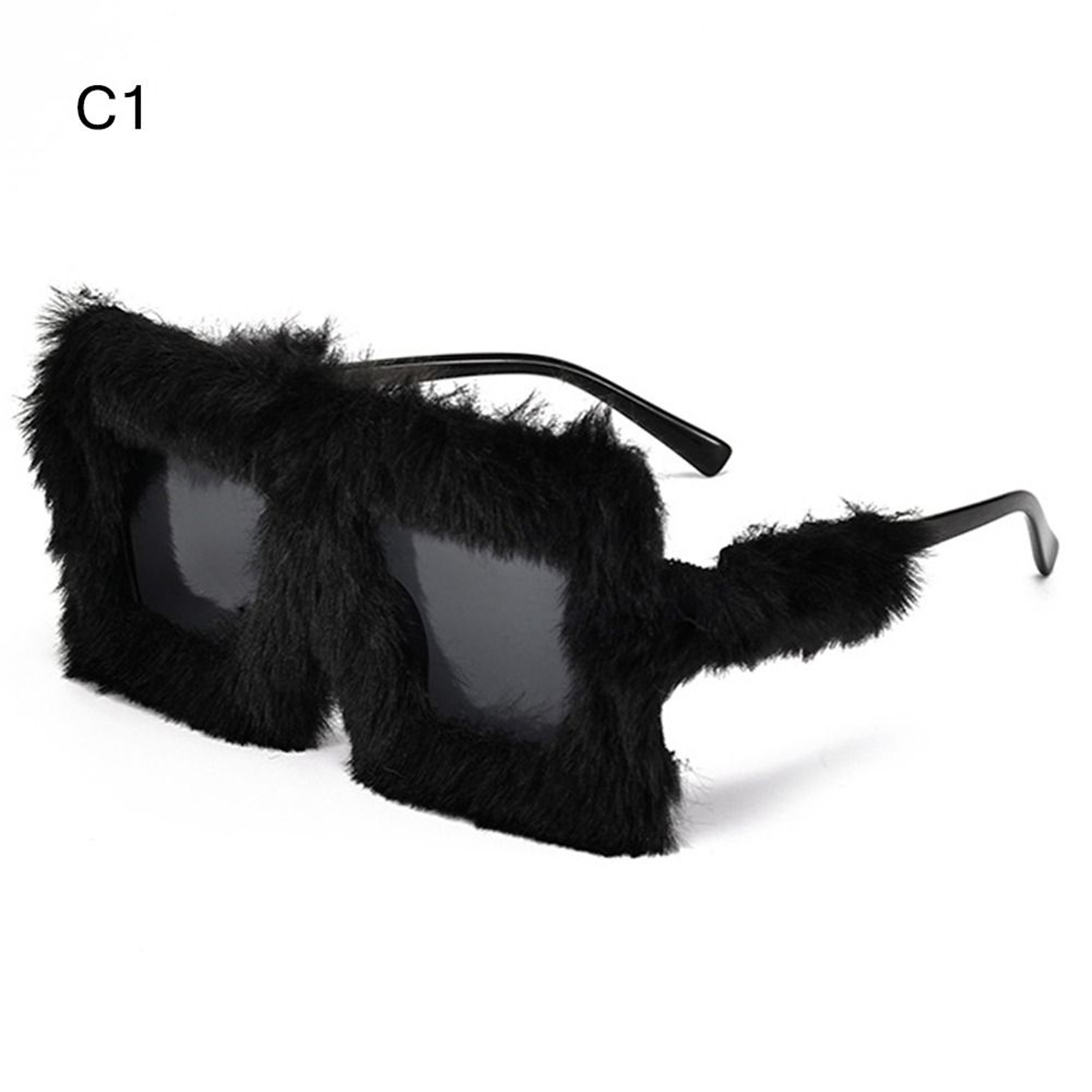 Oversized Plush Sunglasses  Trendy Y2K Winter Shades For Women Perfect For Cosplay Parties  Holiday 4