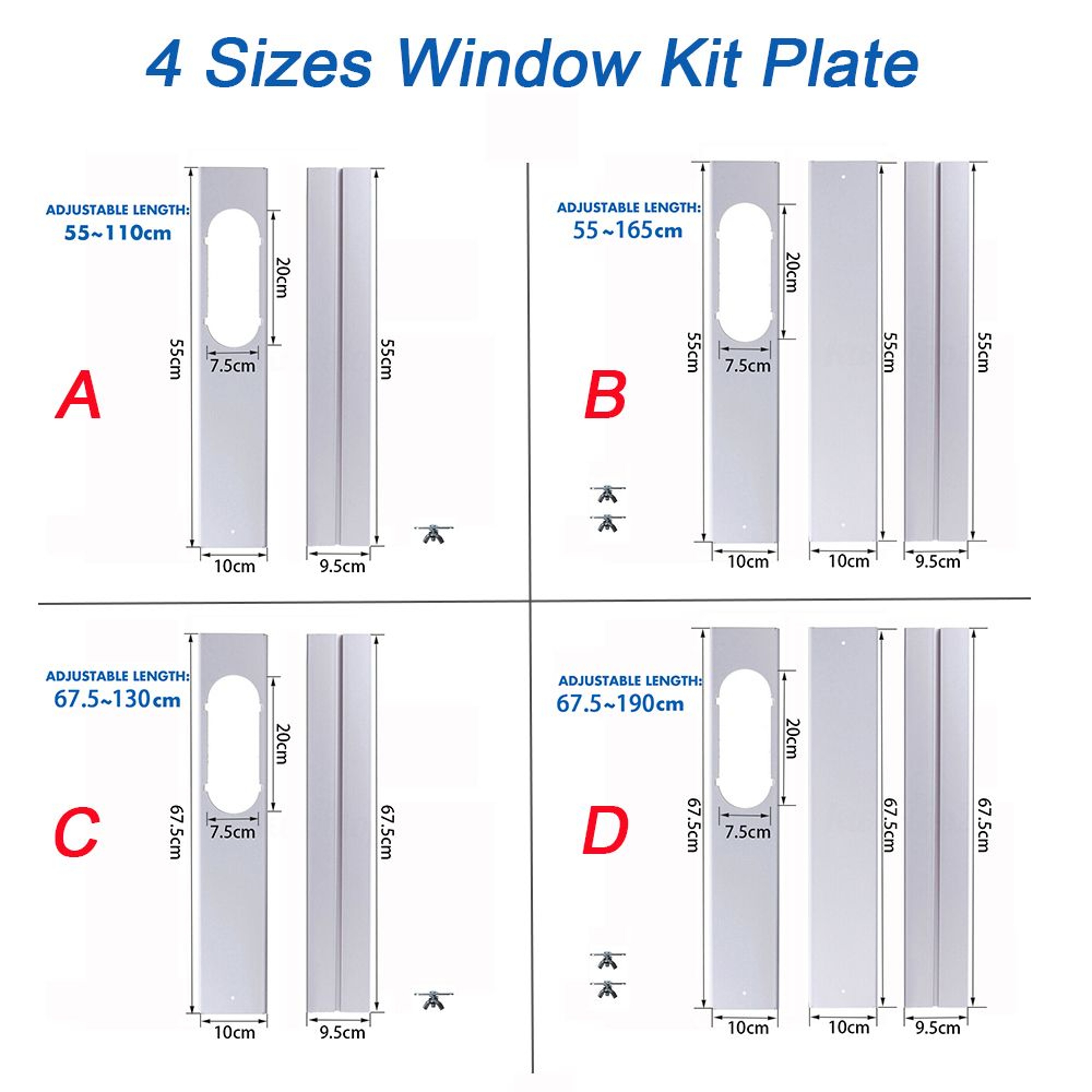 Adjustable Window Slide Plate Kit For Portable Air Conditioners  Exhaust Hose Connector  Adaptor 3