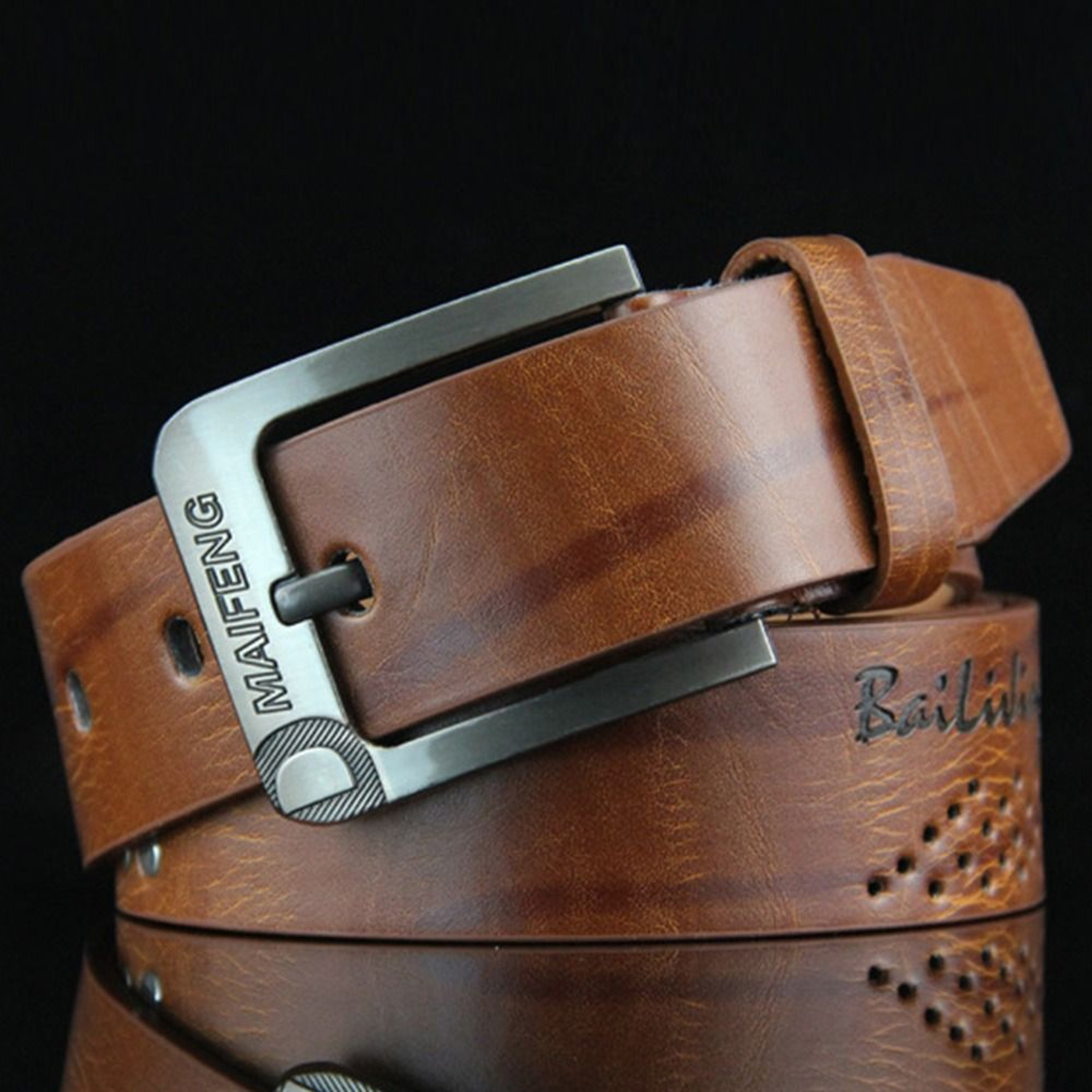 Luxury Leather Men Belt With Classic Alloy Buckle  HighQuality Vintage Business Waistband 0
