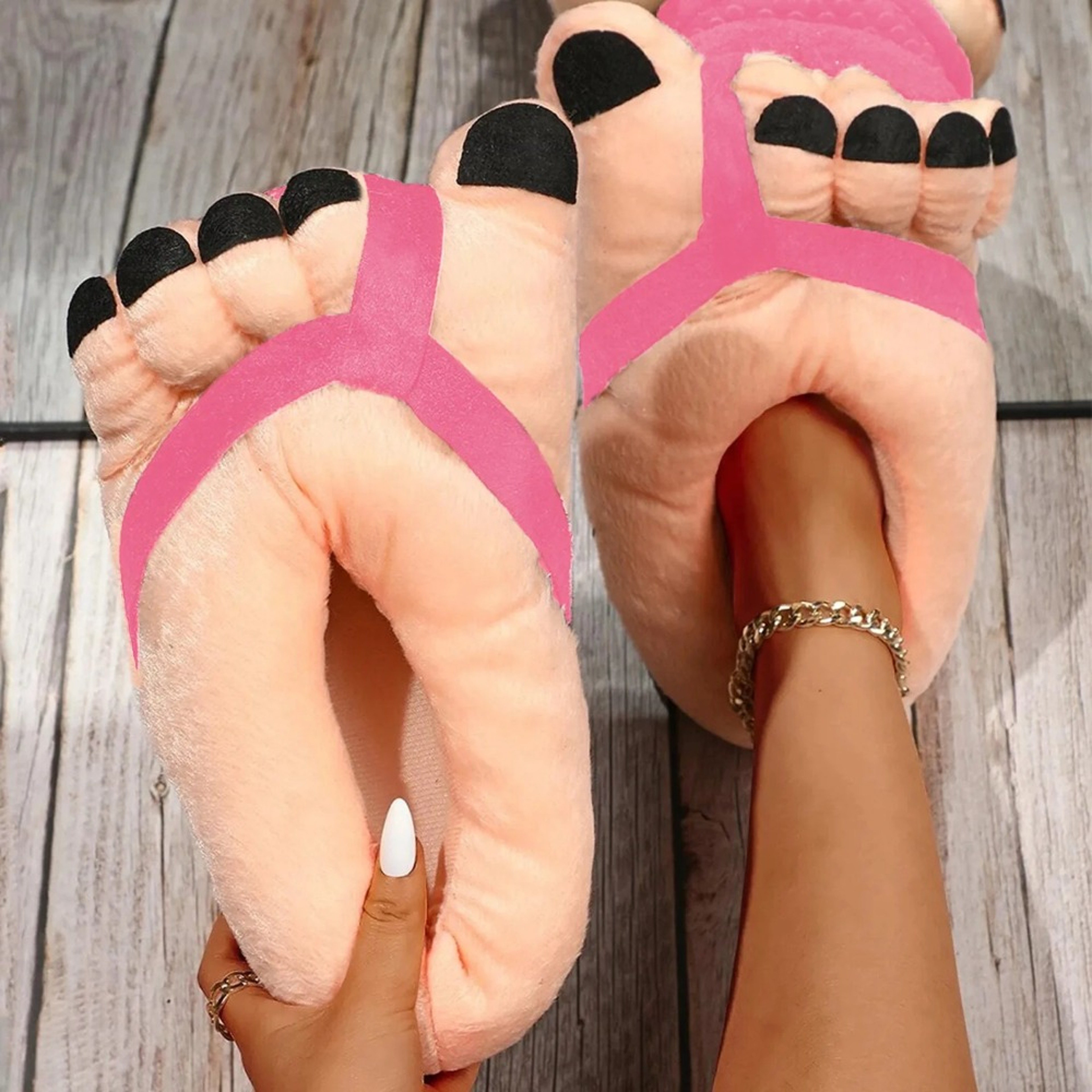 Creative Winter Slippers For Men  Women  Fun Big Feet Couples Soft Cotton House Slides 1