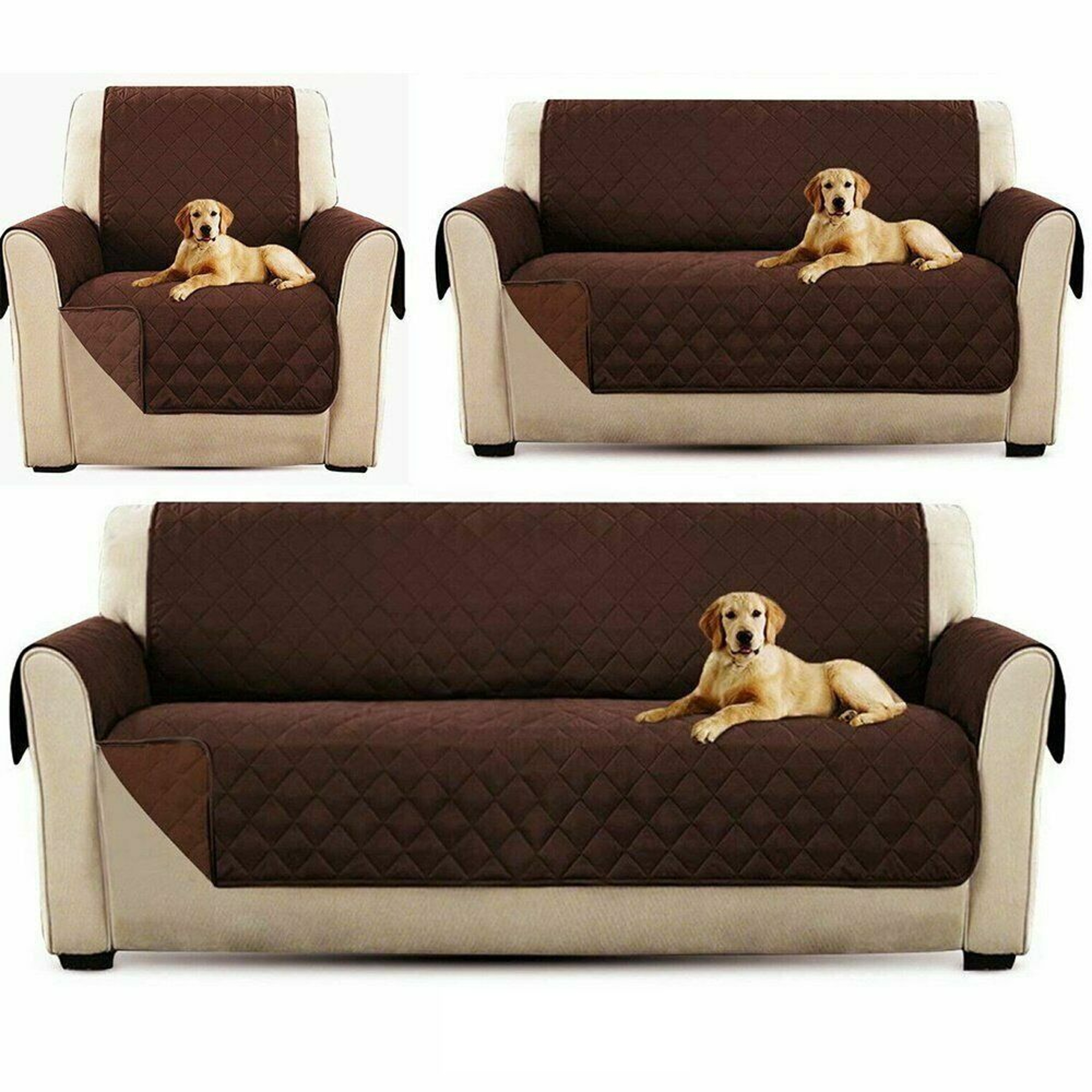 Waterproof Sofa Cover For Pets Kids And Dogs  Quilted AntiWear Furniture Slipcover 0