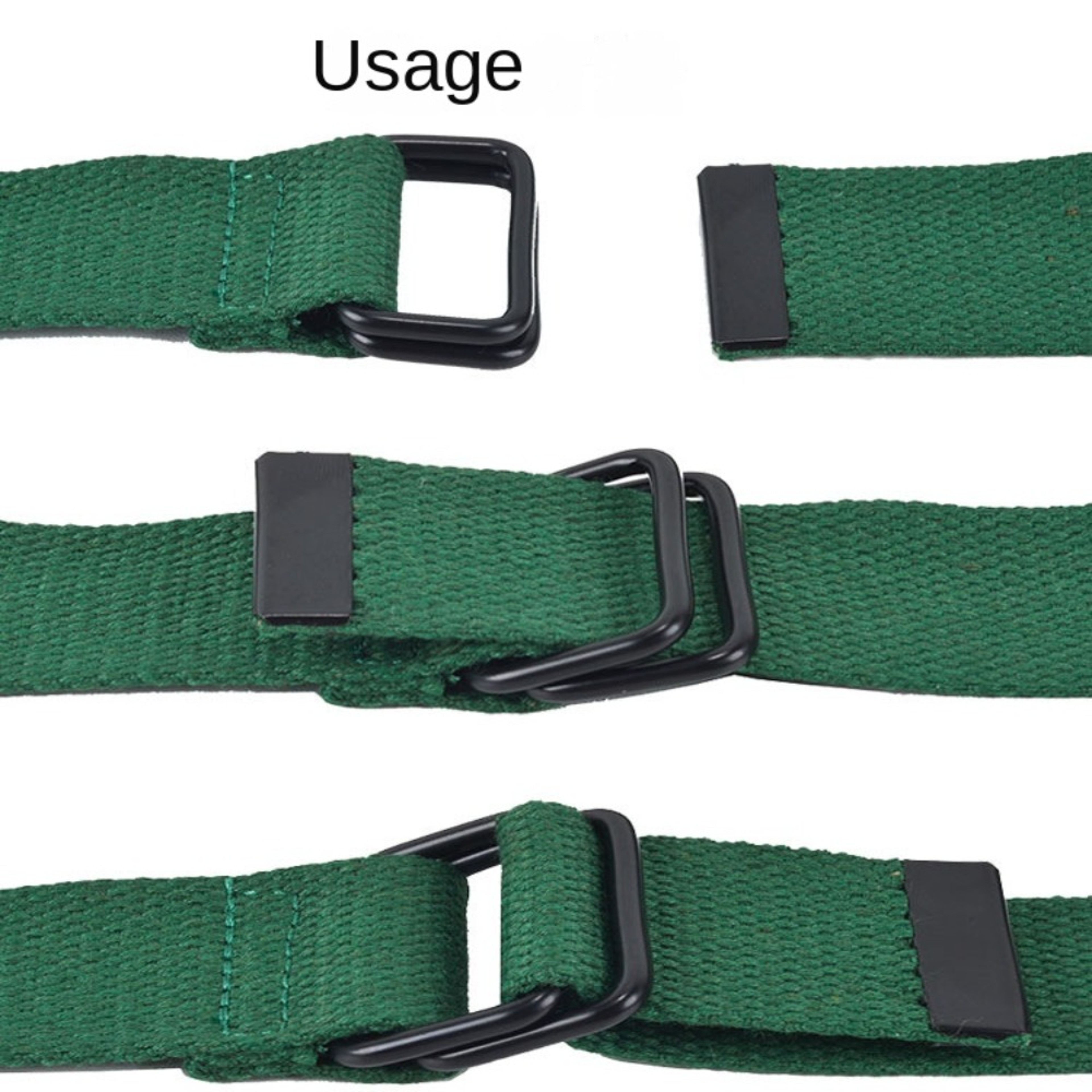 Double Ring Buckle Canvas Belt For Men  Casual Cotton Fabric Free Punch Design 4