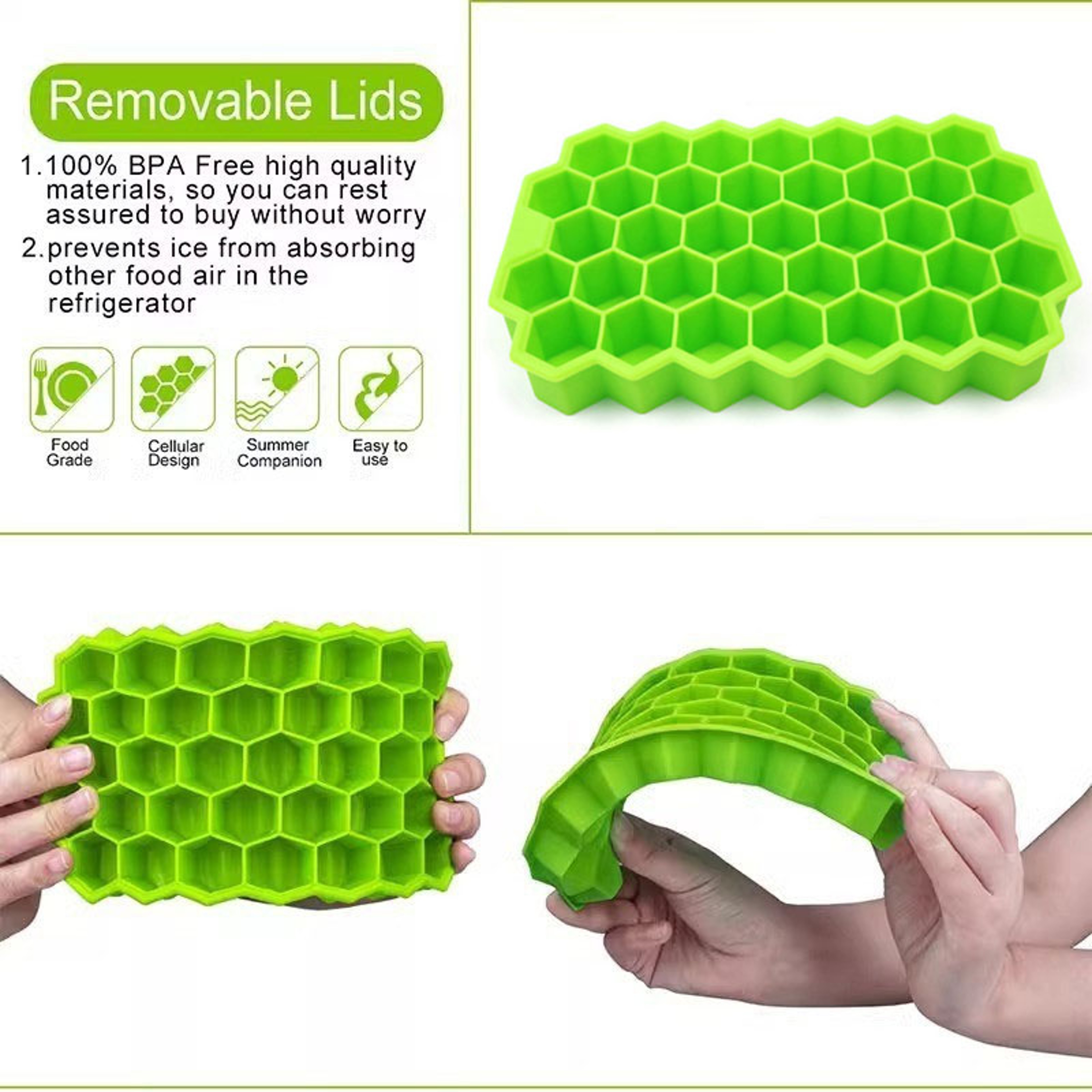 Honeycomb Lattice Cube Tray Maker  DIY Ice Mold For Creative Freezing 2
