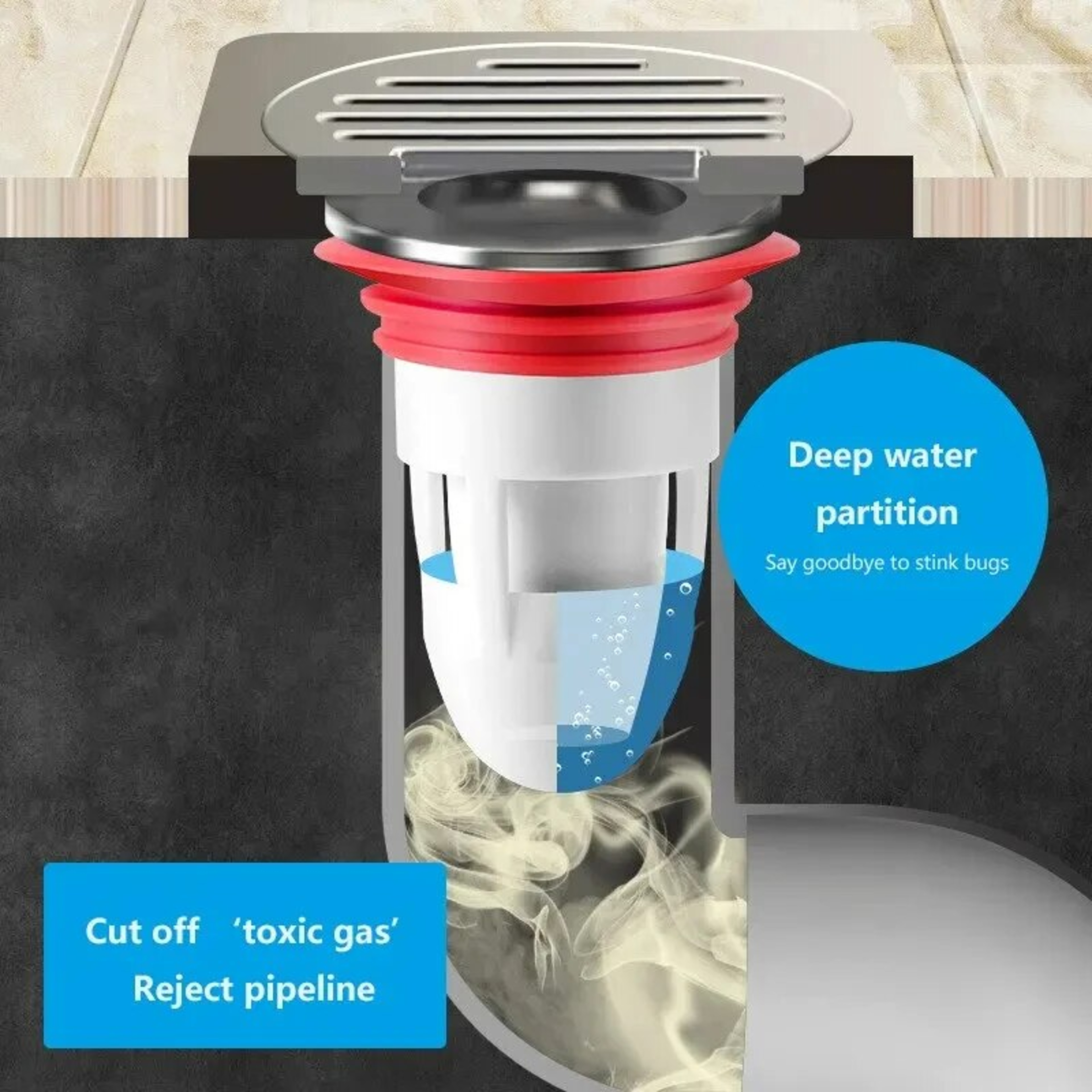 Floor Drain AntiOdor Bullet With Pest Control  Effective Deodorization For Bathroom  Sewer 1