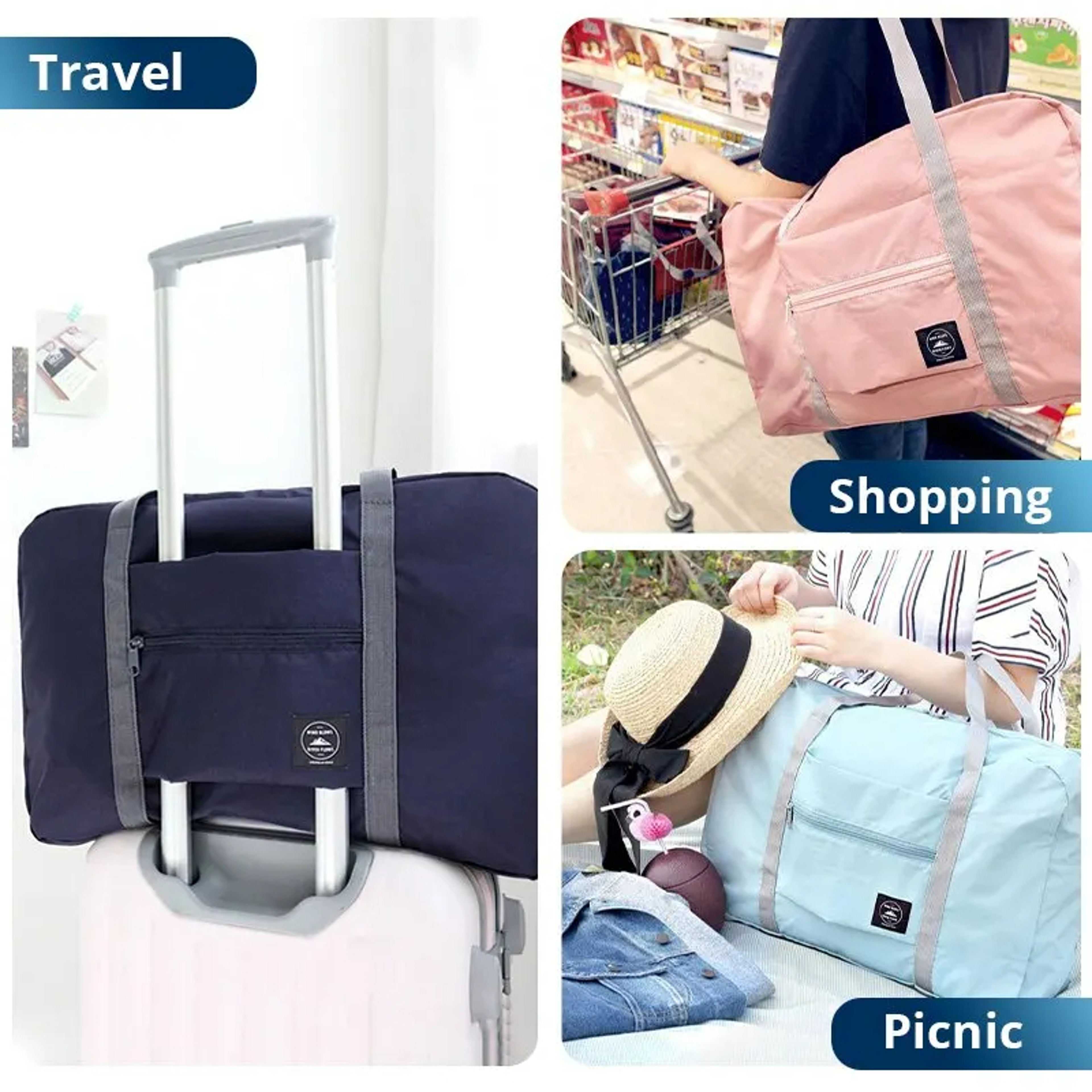 Foldable Travel Duffel Bag For Airlines Carryon  Weekender Overnight Tote For Men  Women  Gym  Trav 3
