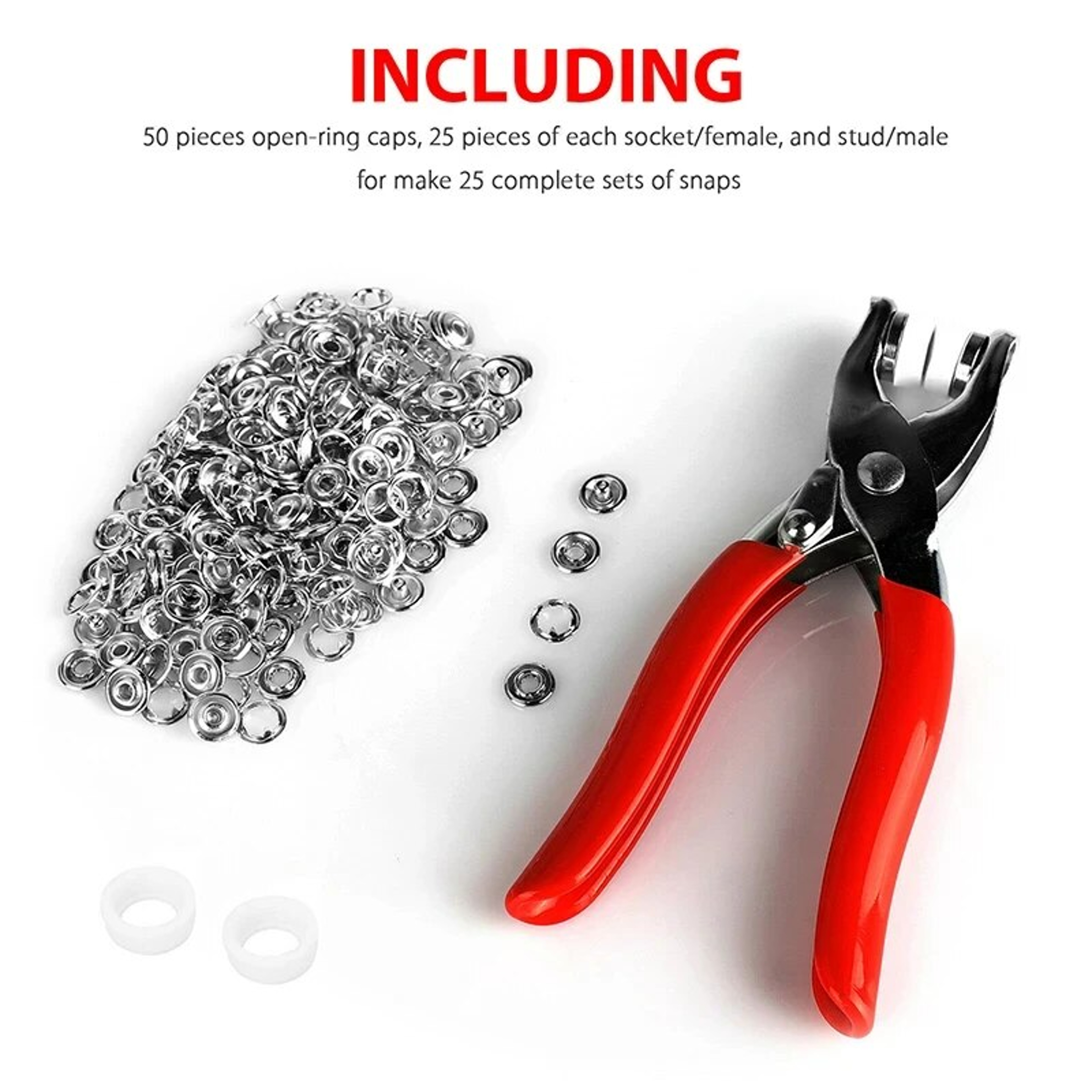 Prong Ring Snap Button Set With Press Pliers  Copper Rivet Tool For DIY Projects 3