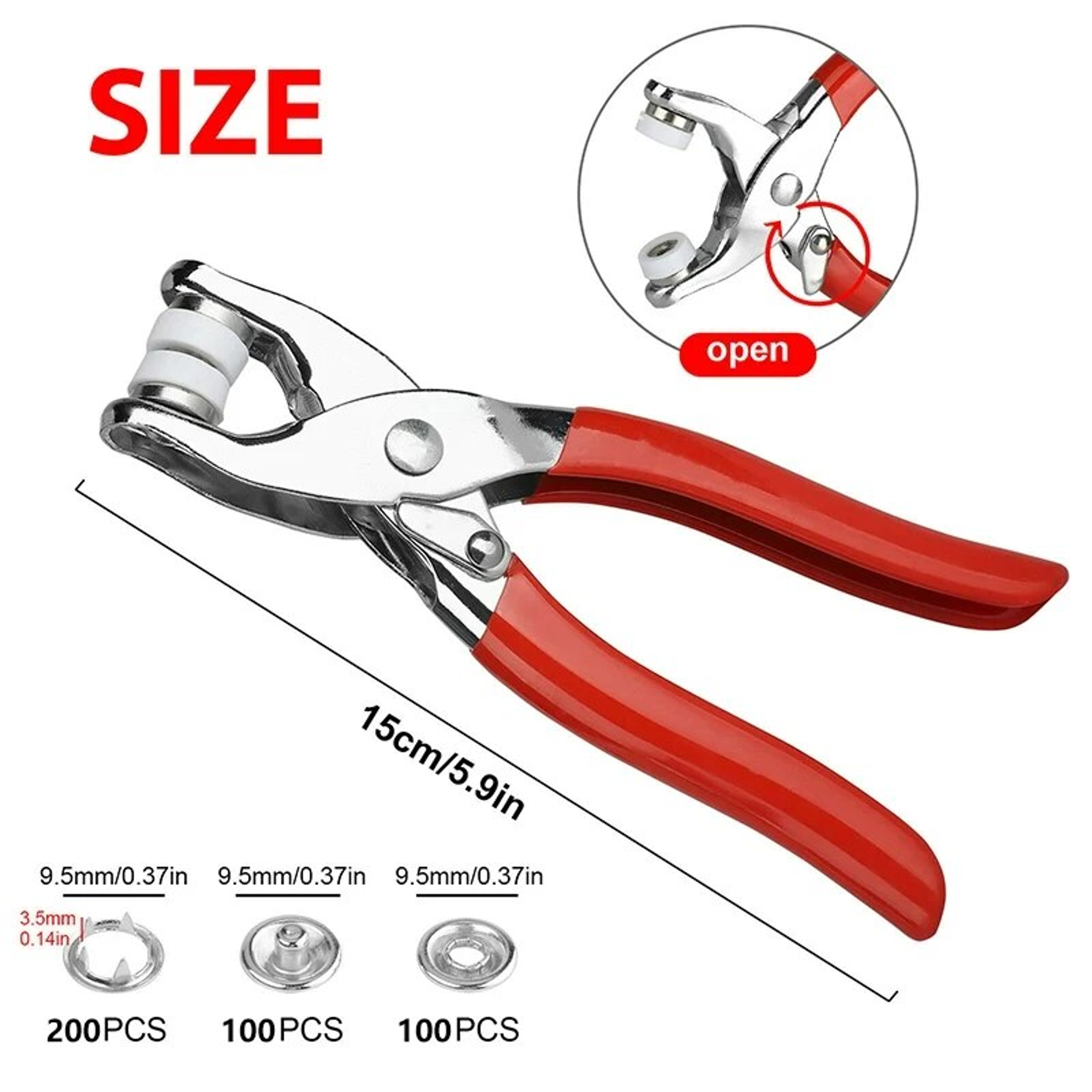 Prong Ring Snap Button Set With Press Pliers  Copper Rivet Tool For DIY Projects 4