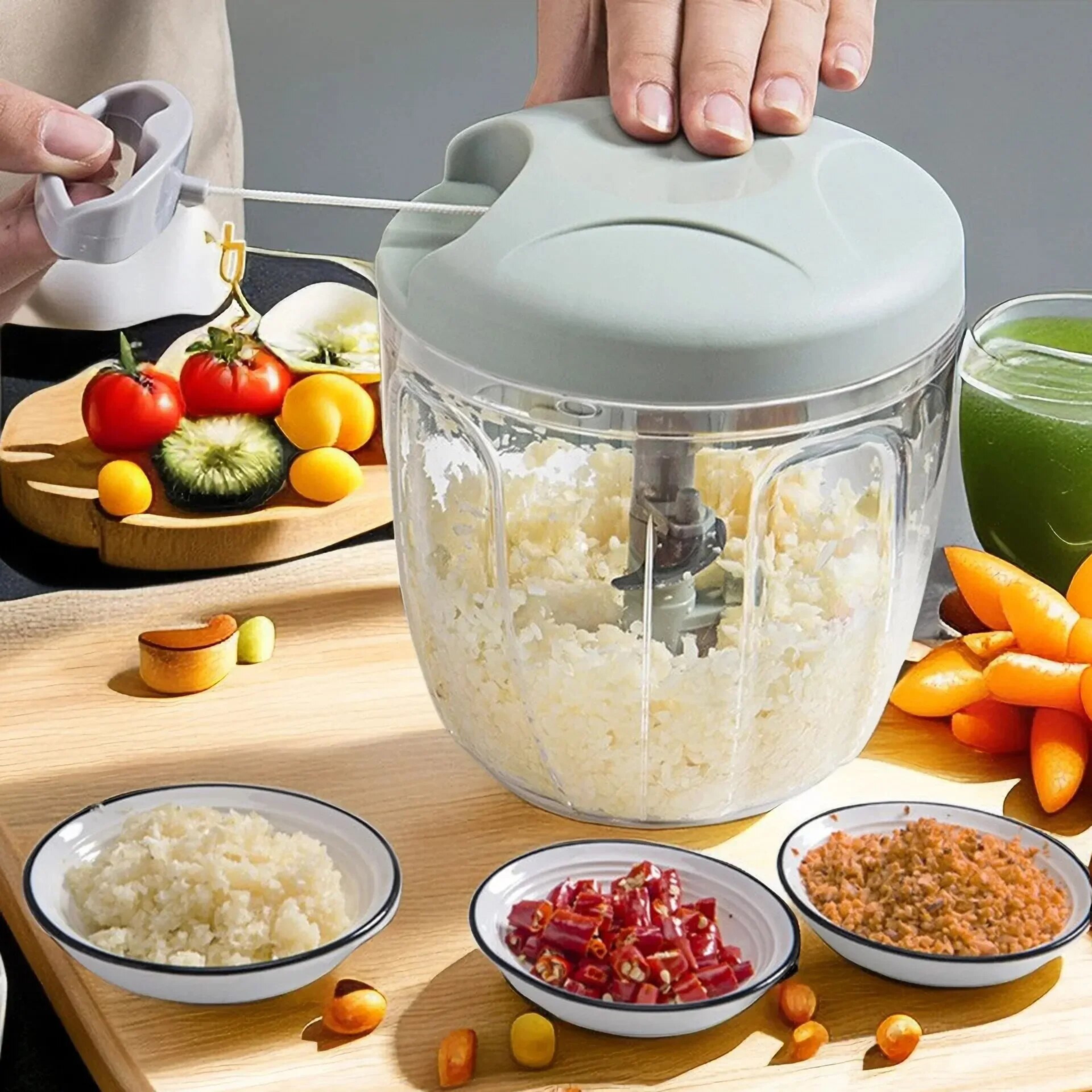 Multifunctional Handheld Kitchen Grinder  Cutter  Ginger Garlic Veggies  Meat 0