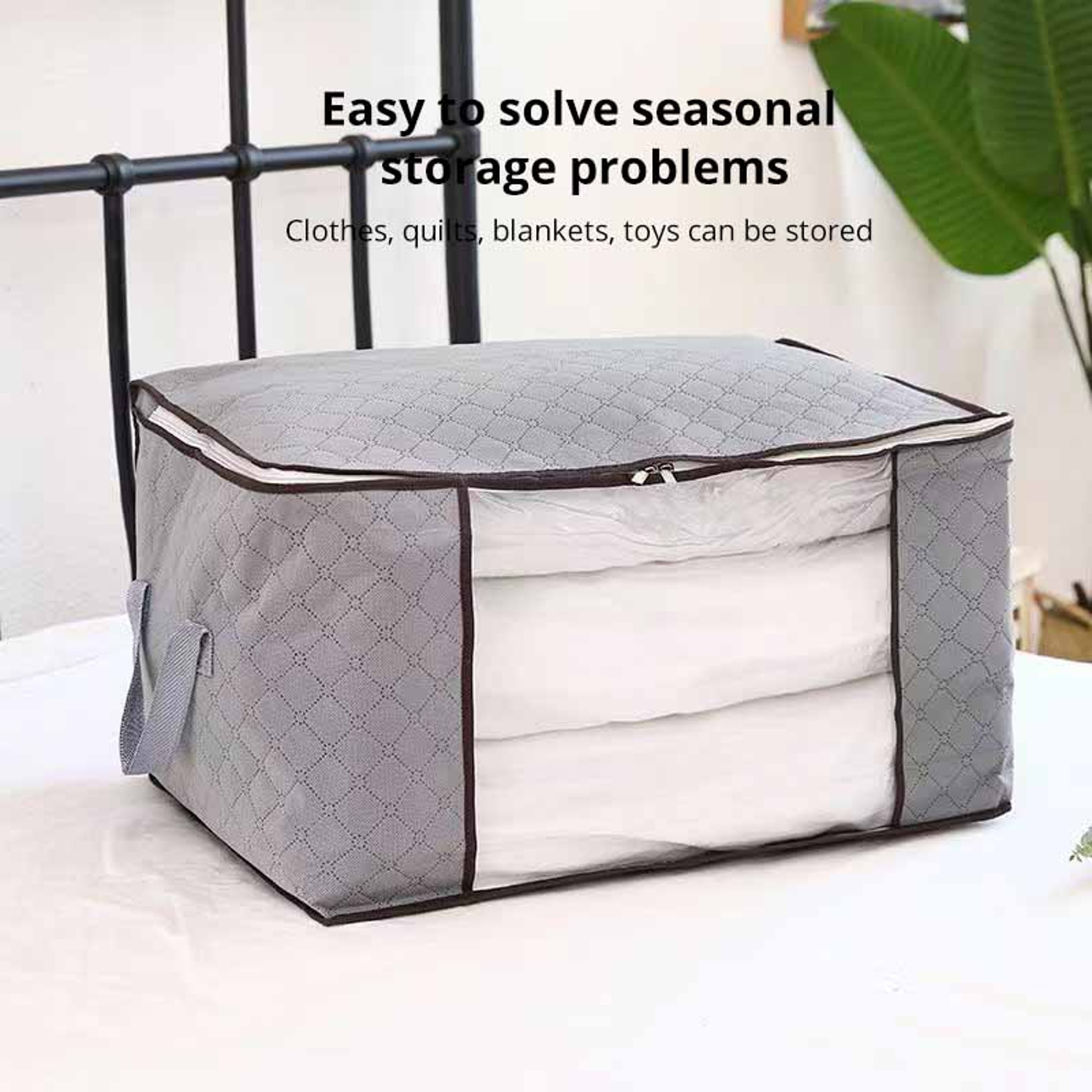 NonWoven Cotton Quilt Storage Bag  Large Capacity Moisture  Dust Proof Portable Luggage Organizer 3