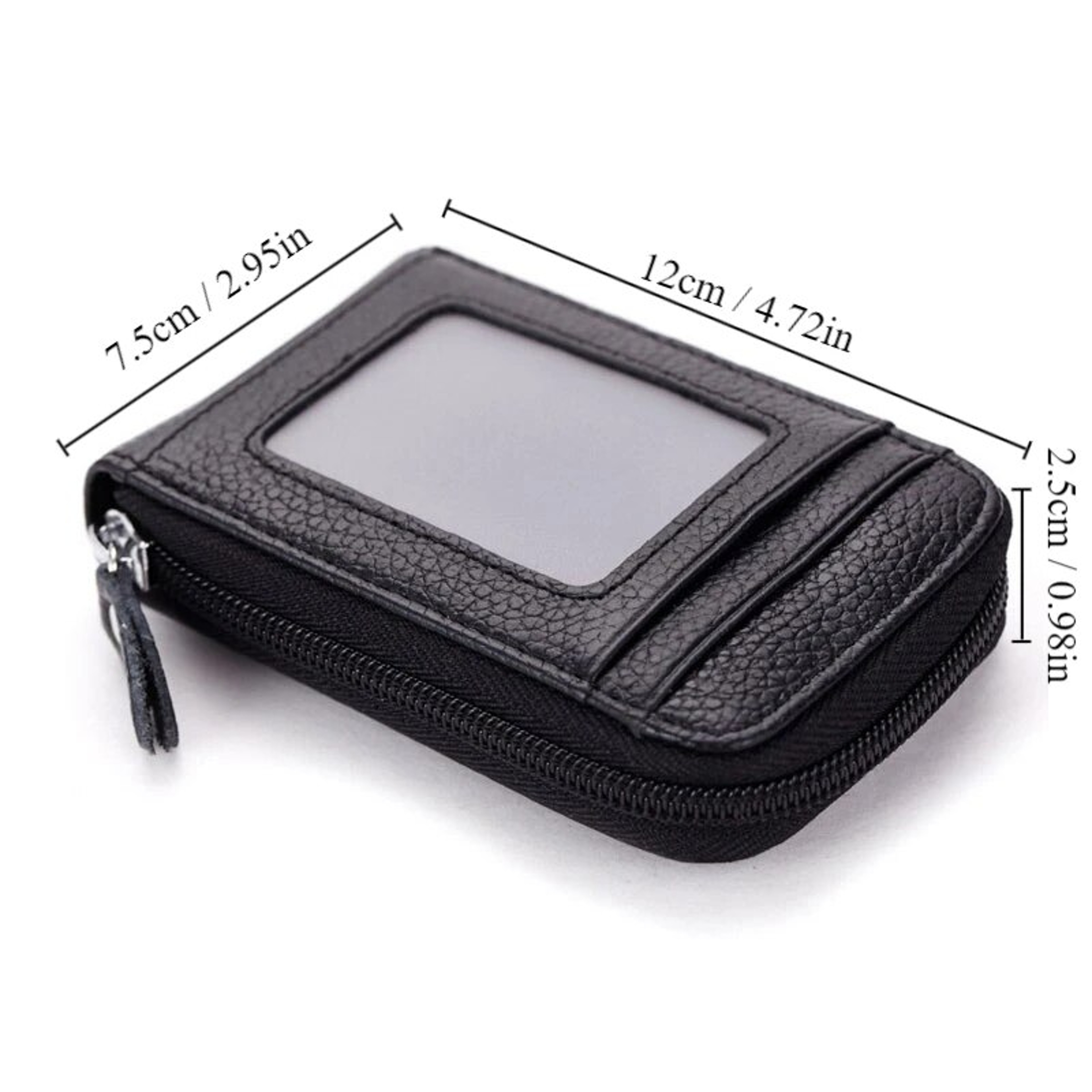 Portable Women Card Holder Bag  Compact Zippered Wallet For Bank  Business Cards 3