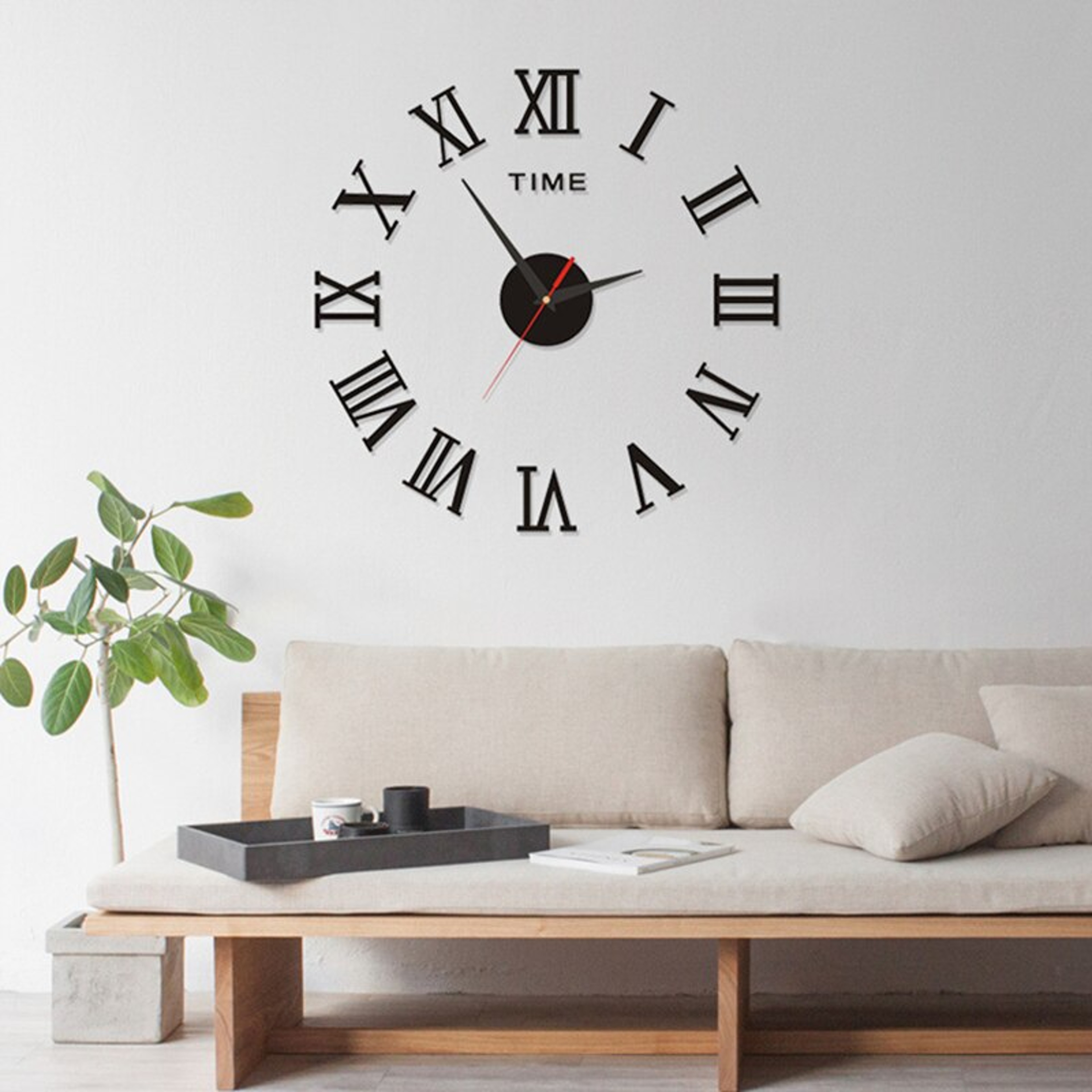 DIY Acrylic Roman Numeral Mirror Wall Clock  Large Round Fashionable SelfAdhesive Timepiece For Hom 2