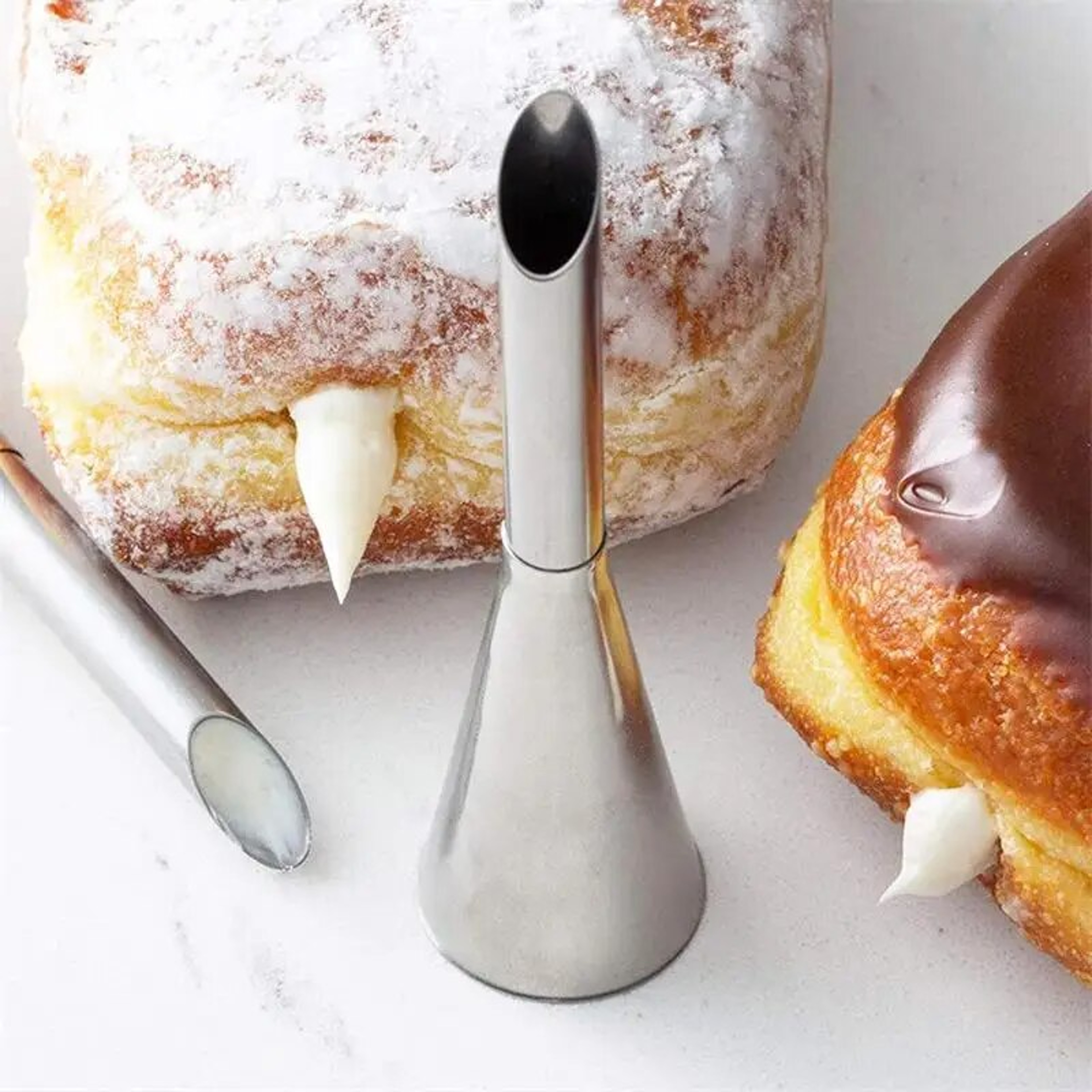 Stainless Steel Puff Cream Flower Squeezer For Pastry Baking  Nozzle Set 1