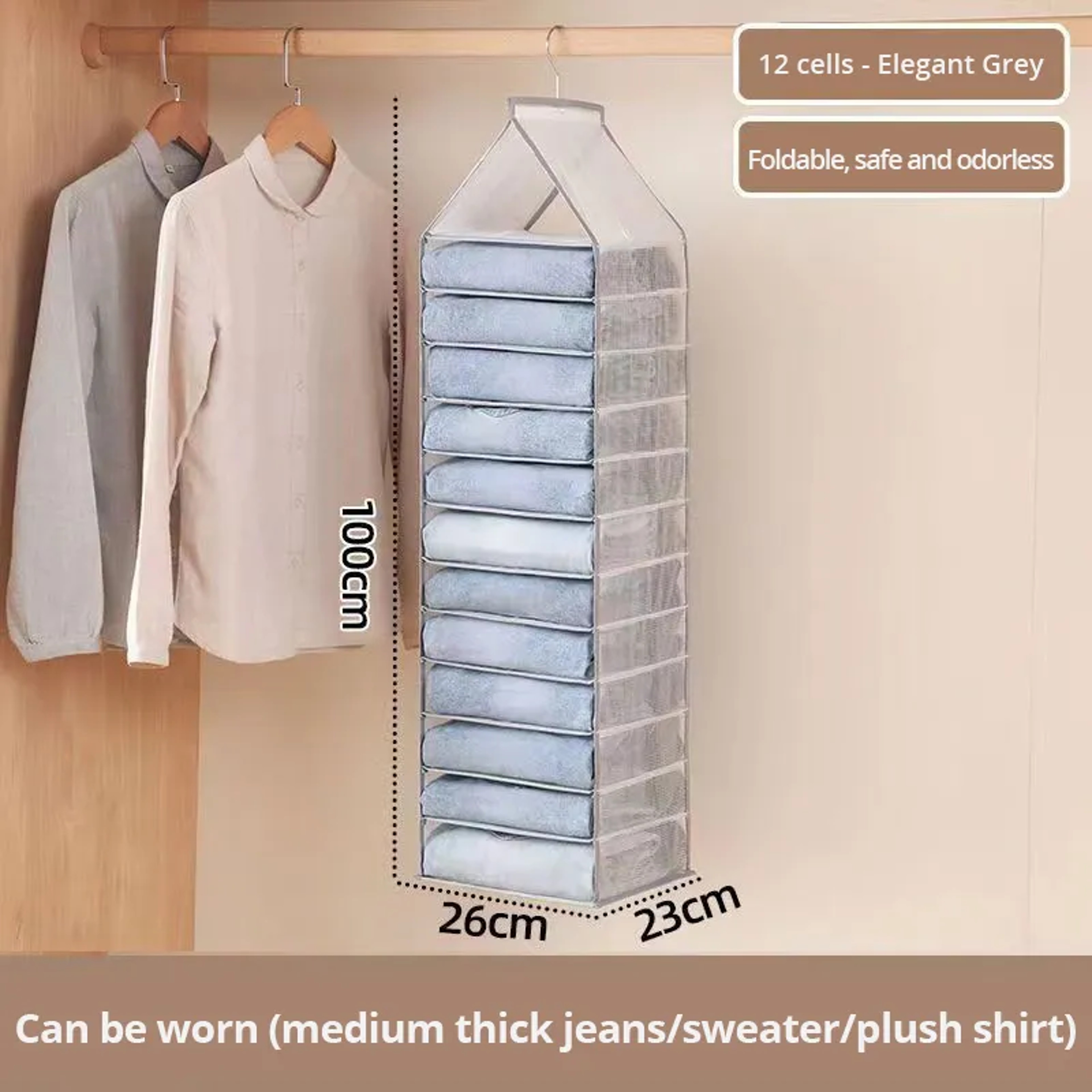 Wardrobe Hanging Storage Bag  Versatile Closet Organizer For Pants Socks Tshirts And Underwear 6