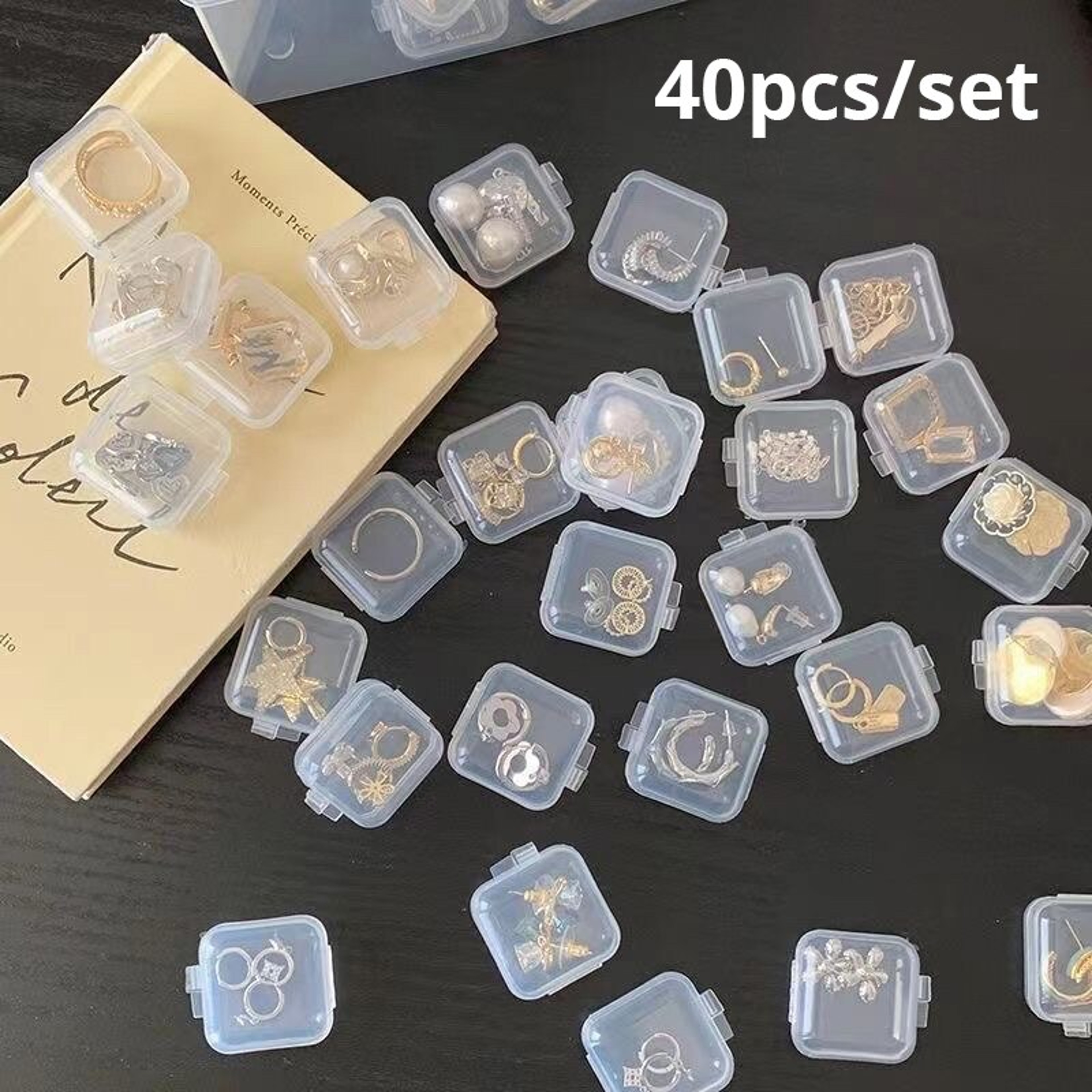 Mini Clear Plastic Storage Box  Jewelry Storage Case Transparent Storage Organizer Portable  Multif 4