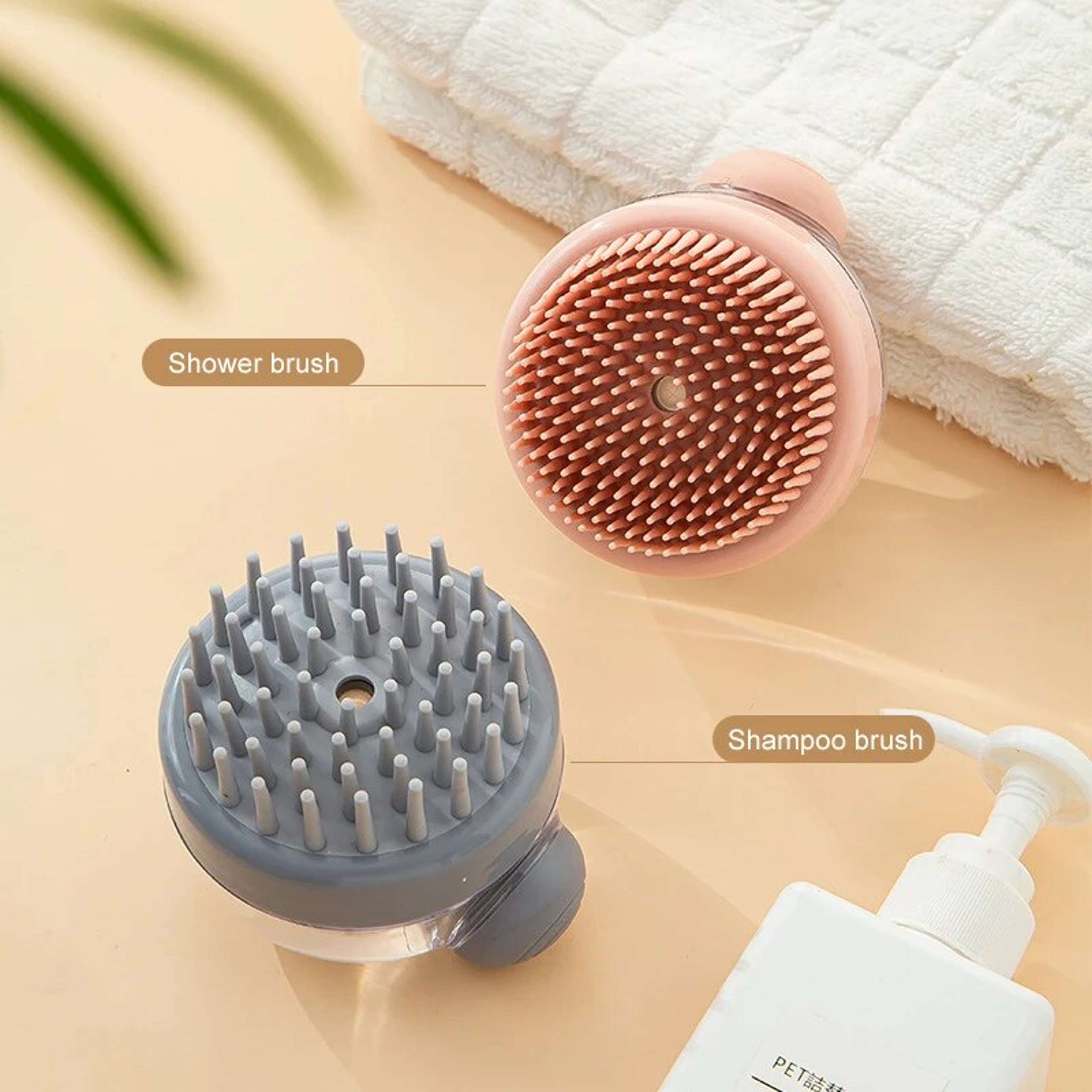 Pet Bath Brush With Shampoo Dispenser  Soft Silicone Grooming Brush For Gentle Massages And Fur Cle 1