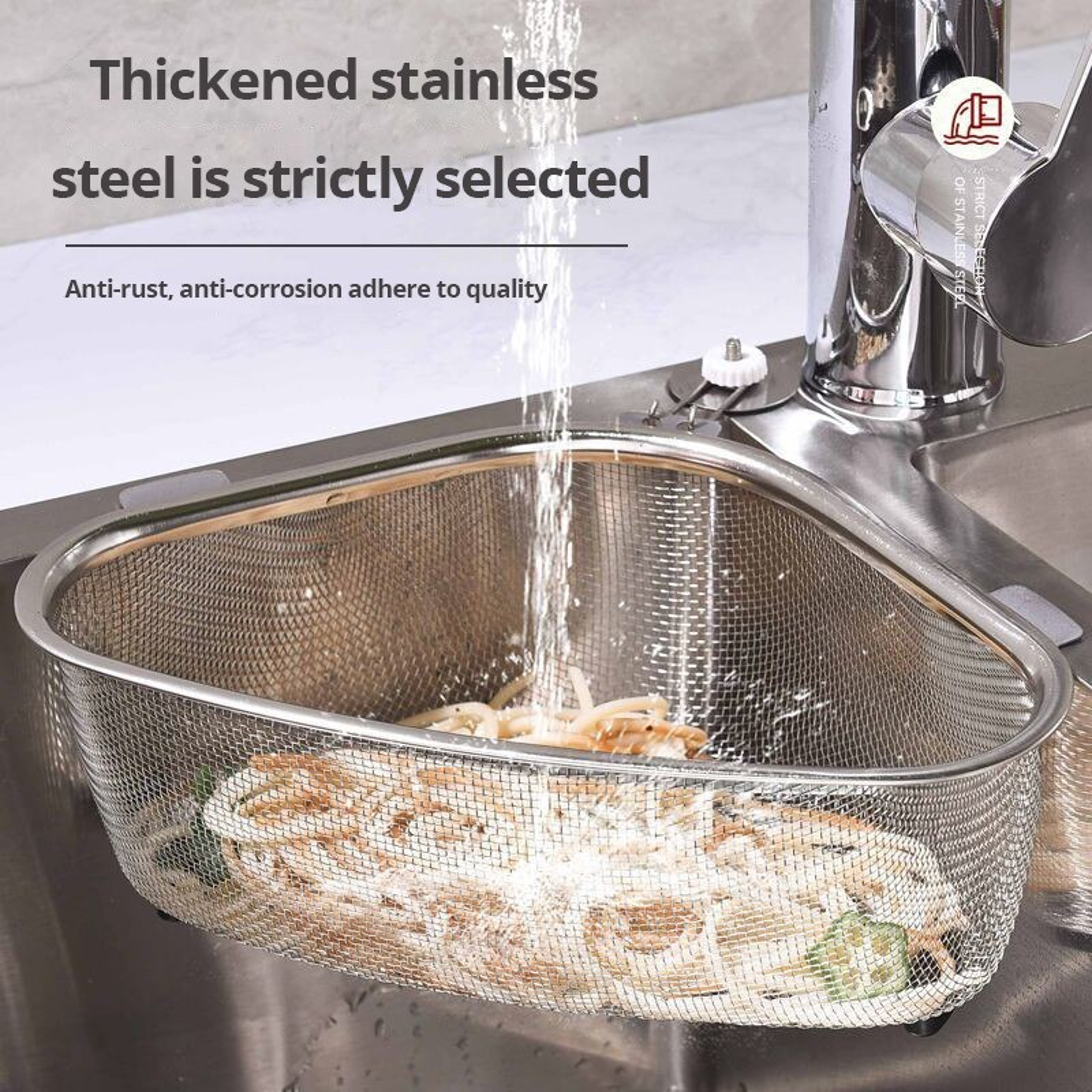 Triangle Sink Drain Basket  Stainless Steel Kitchen Residue Filter Net For Efficient Drainage 1