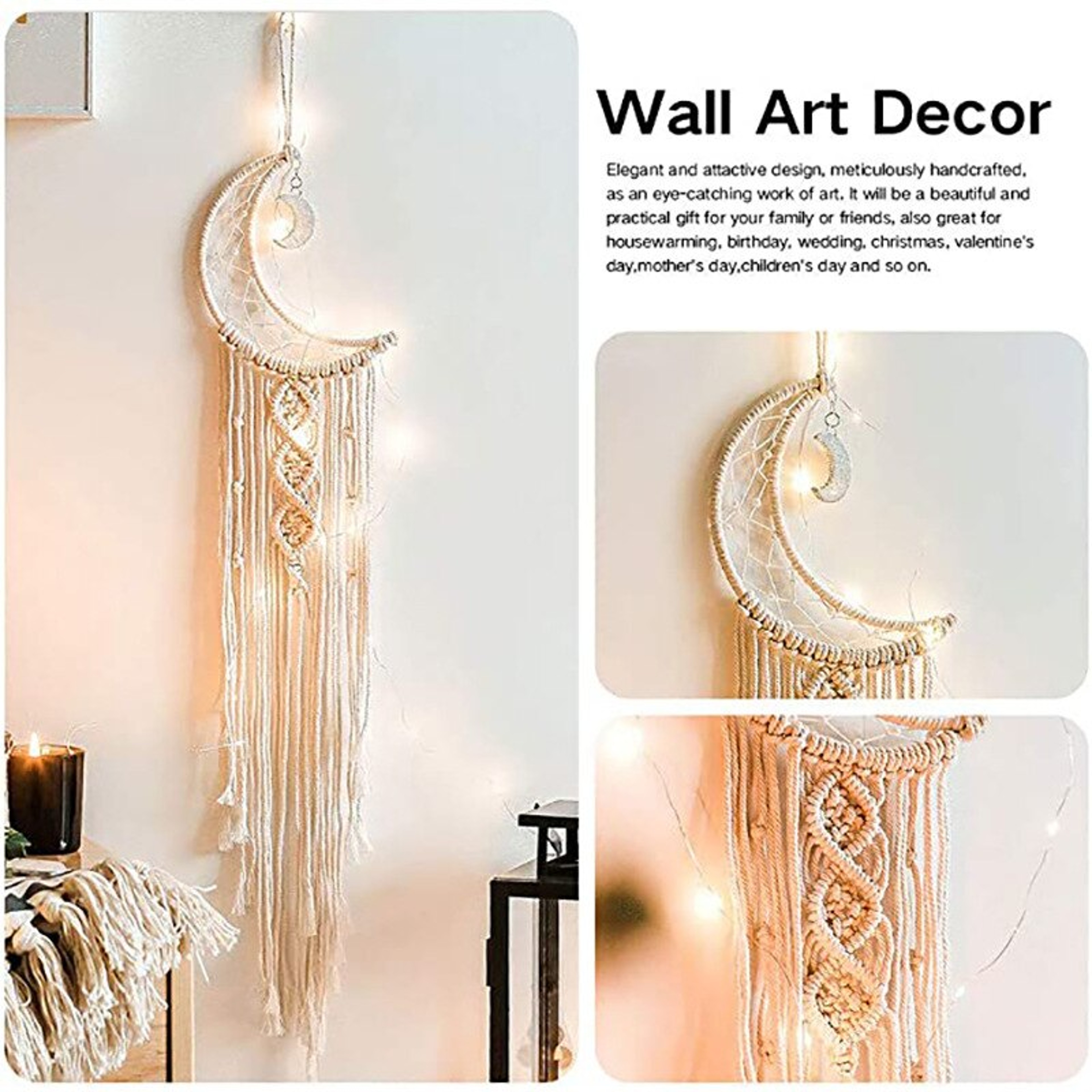 Bohemian Chic Macrame Wall Hanging Tapestry For Home Decor  Perfect Room Accent For Girls Rooms And 2