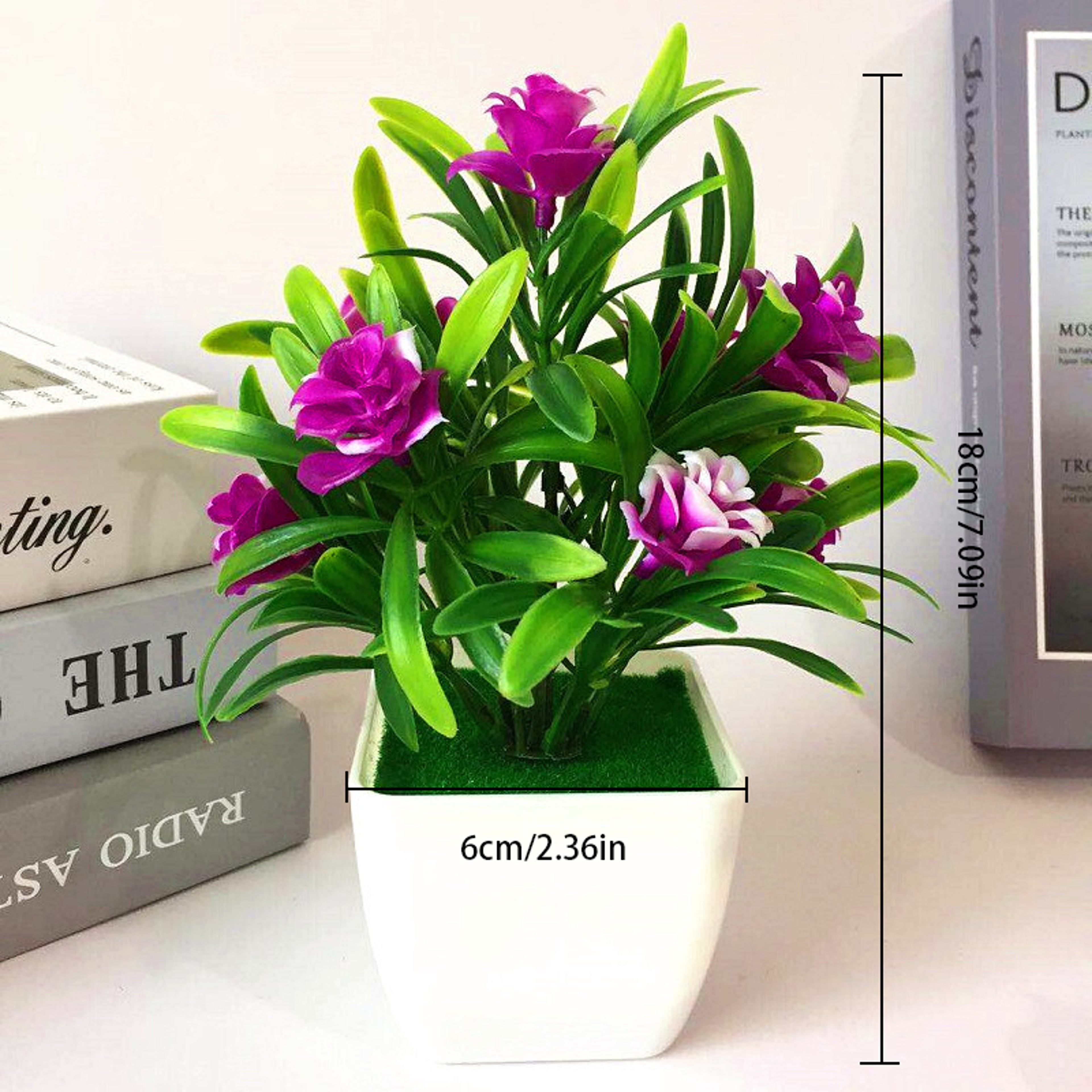 Artificial Bonsai Flower Plant In Pot  Small Fake Plants For Home Office Or Garden Decor 4