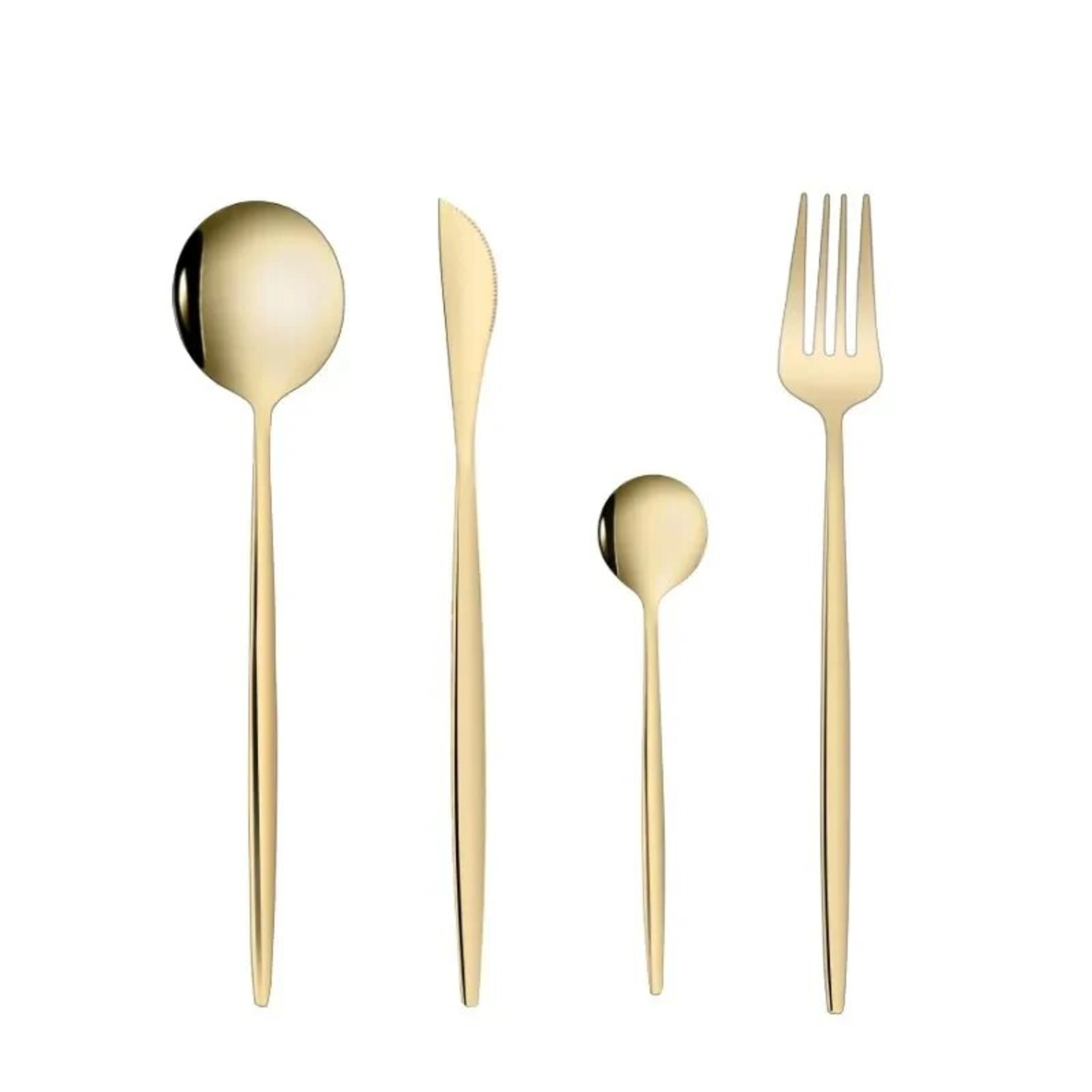 Golden Stainless Steel Cutlery Set  Knife Fork Spoon And Teaspoon For Elegant Dining 4