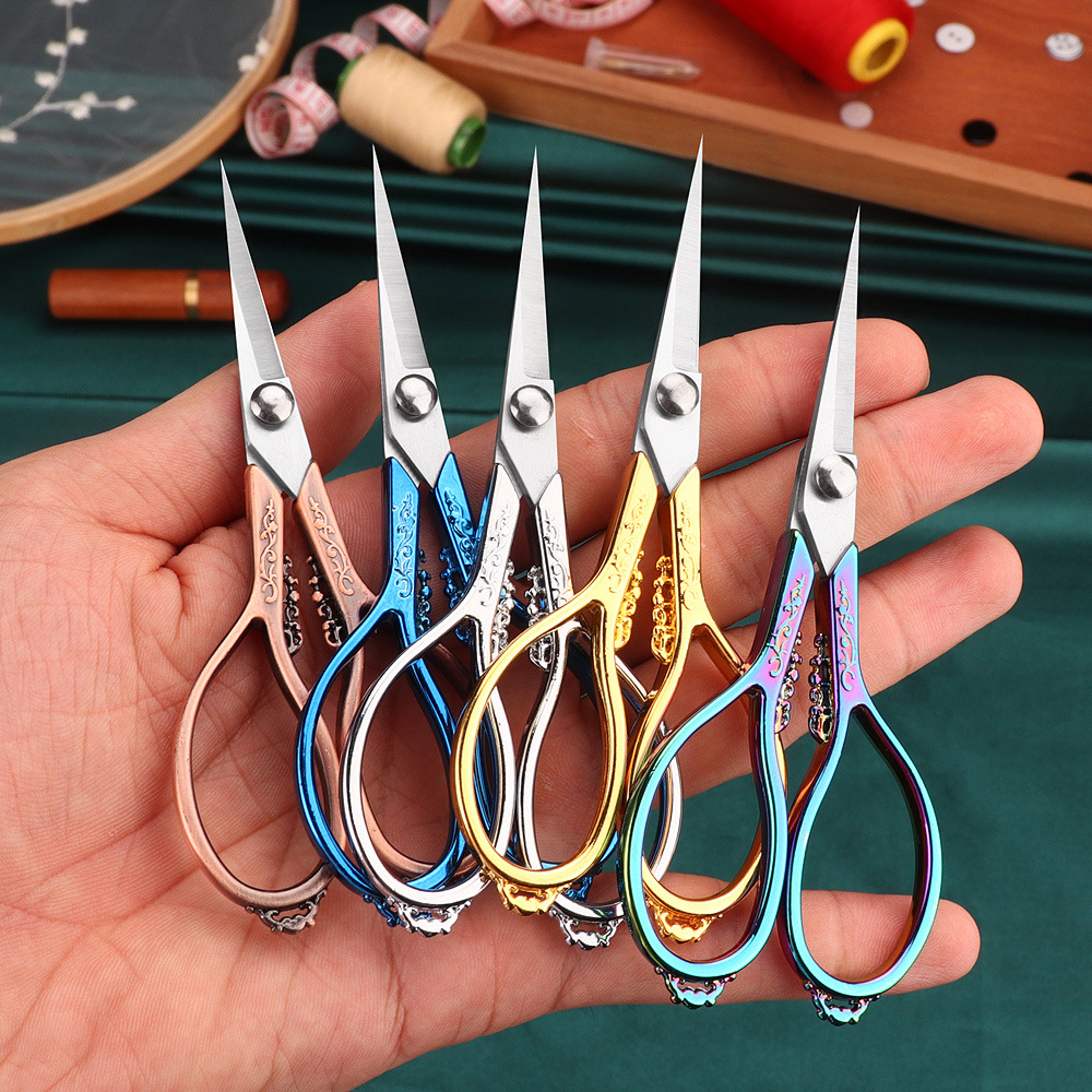 Vintage Retro Cross Stitch Scissors  Durable HighQuality Stainless Steel Tailor Shears For Fabric C 0