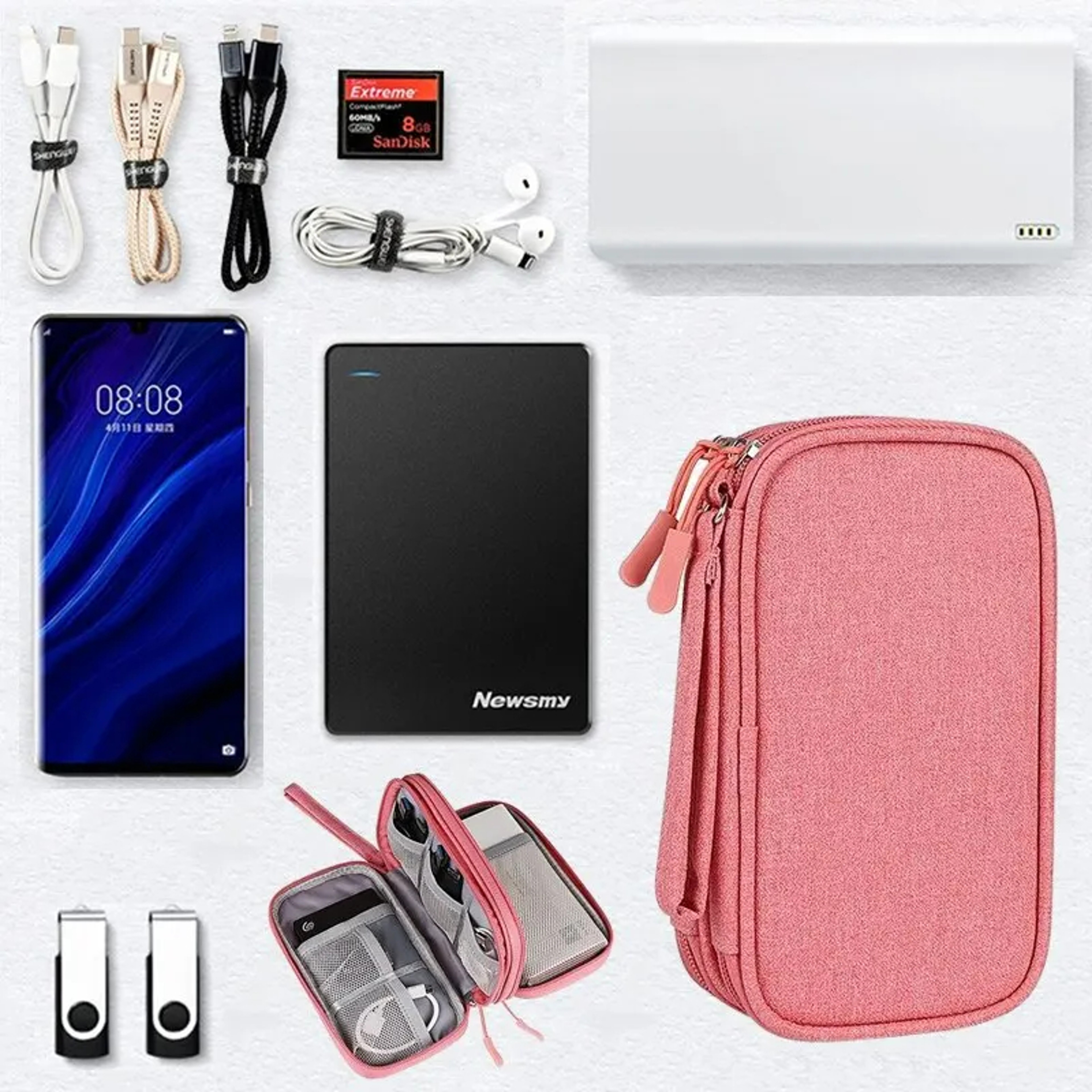 Portable Digital Accessory Organizer Bag For Travel  Multilayer Cable  Headset Storage 1