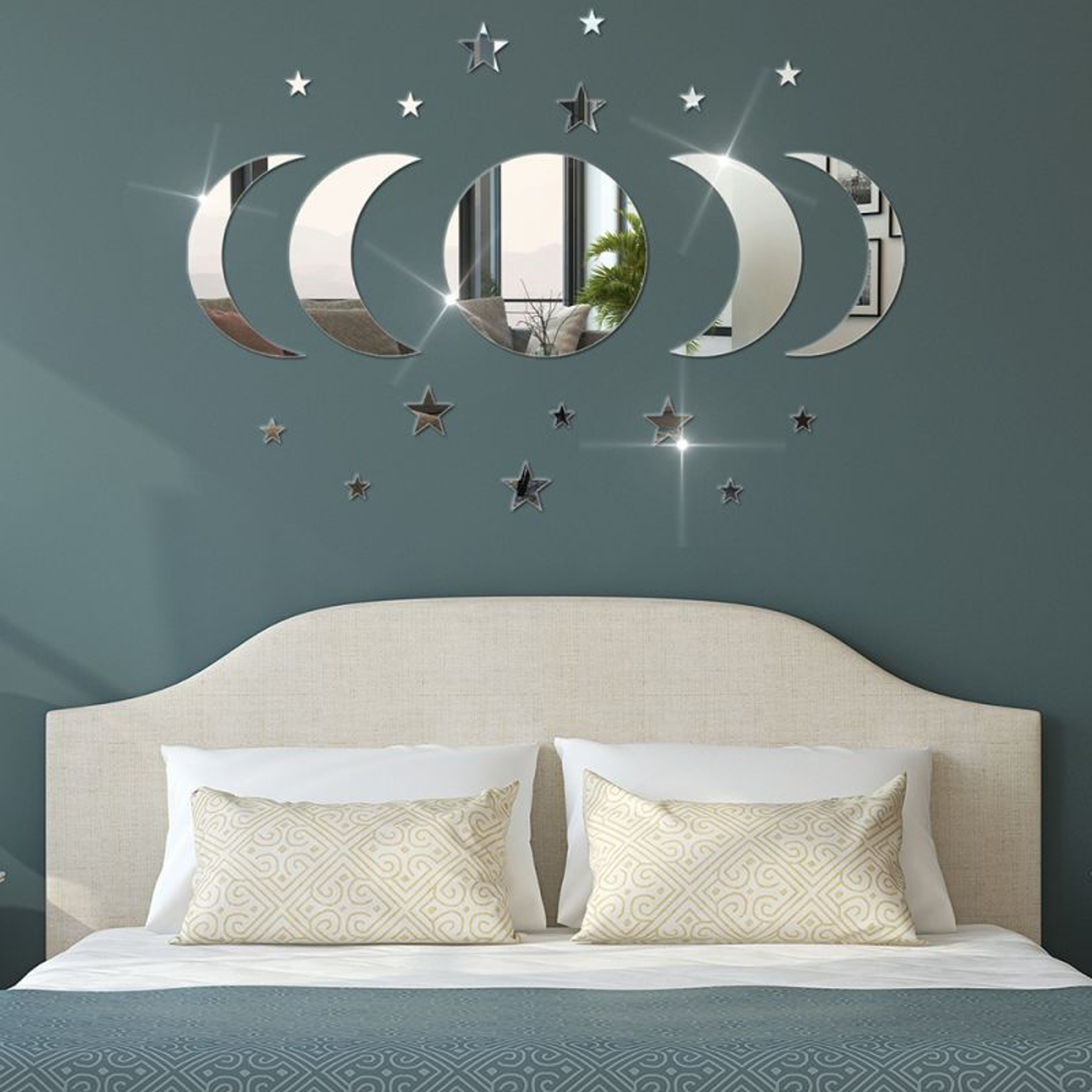 Acrylic Star  Moon Shape Wall Stickers For Living Room And Bedroom Decor 2