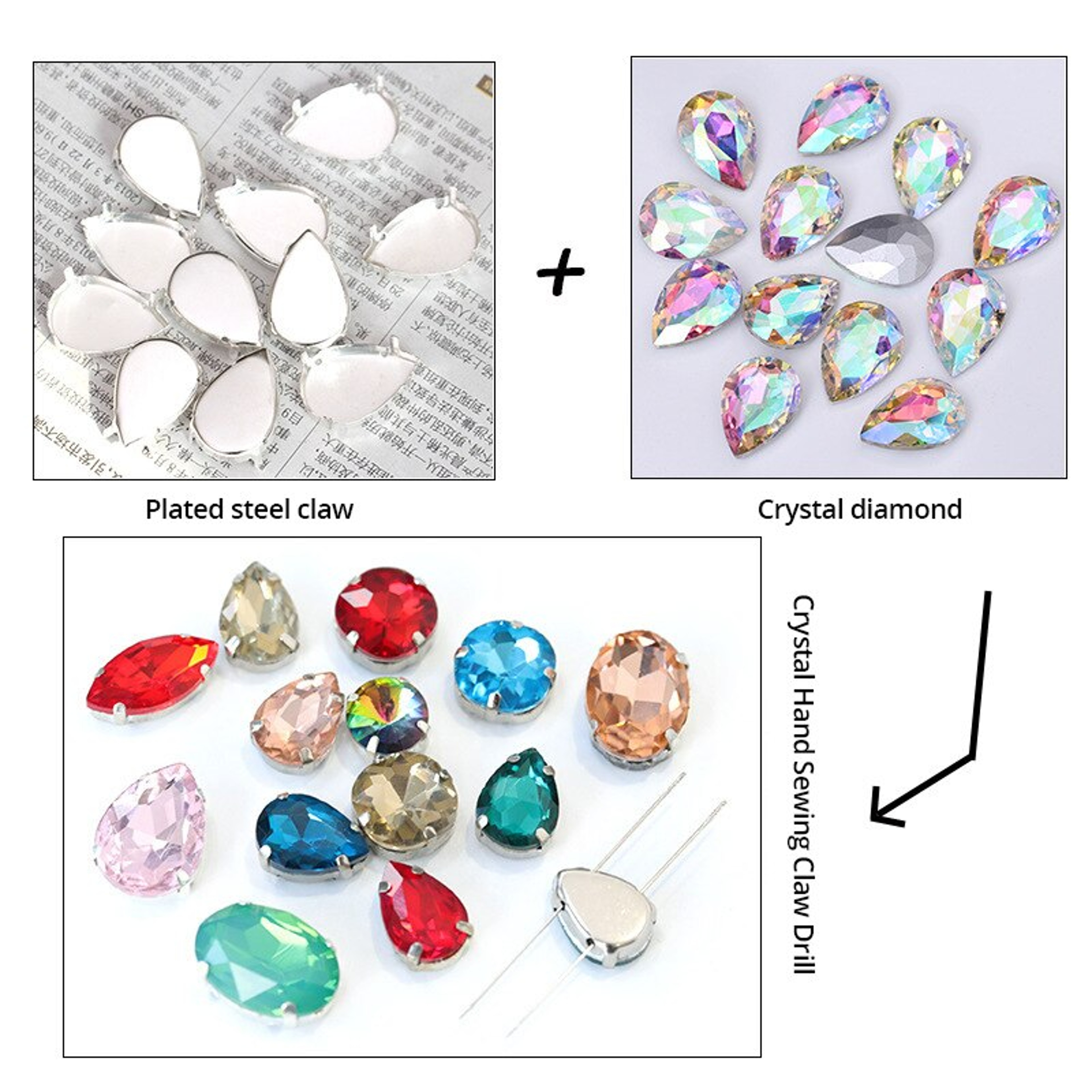 Water Drop Claw Drill For DIY Wedding Dresses Shoes  Accessories Set 2