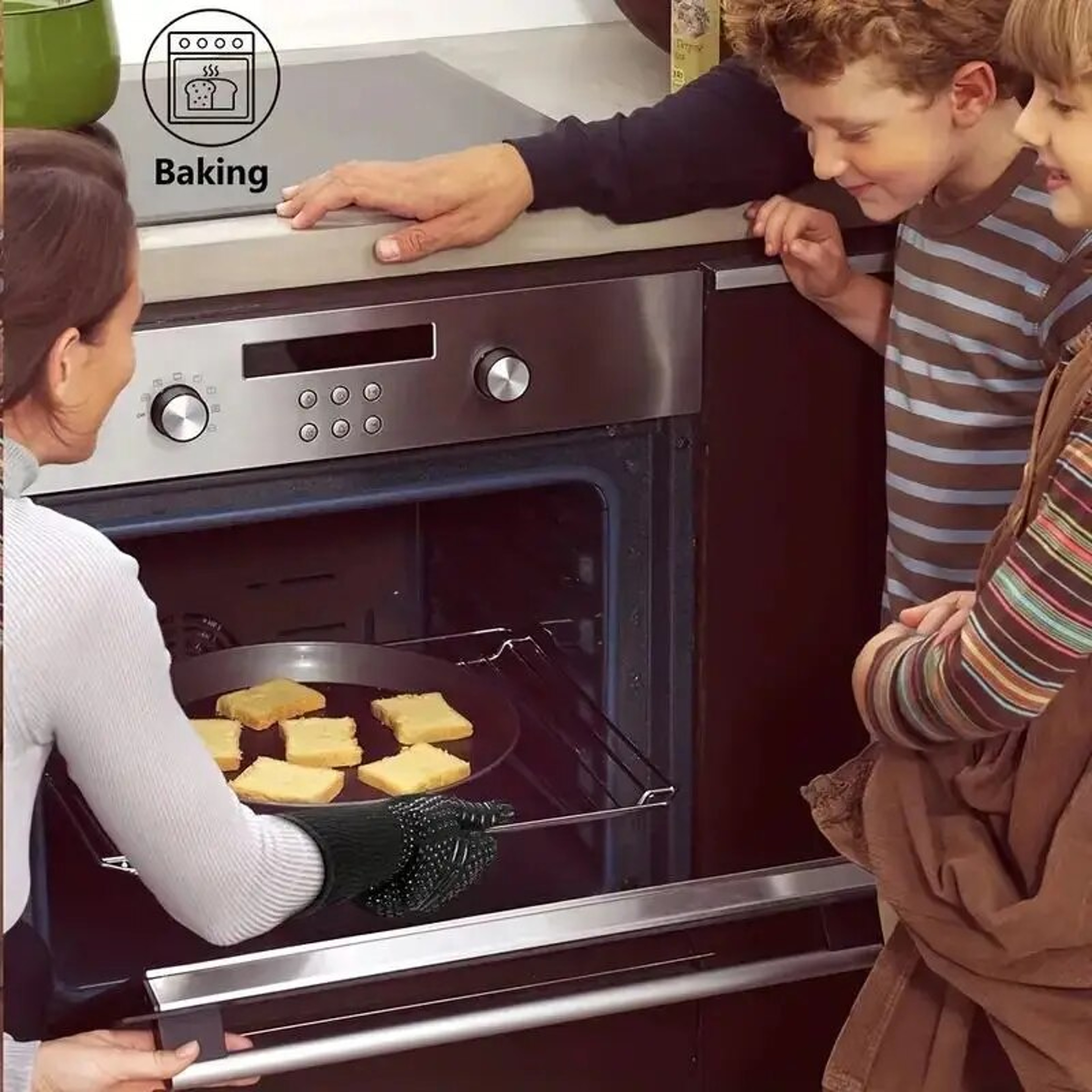 Heat Resistant Oven Gloves  Cut Resistant NonSlip Silicone BBQ Gloves For Kitchen Grill Camping And 0