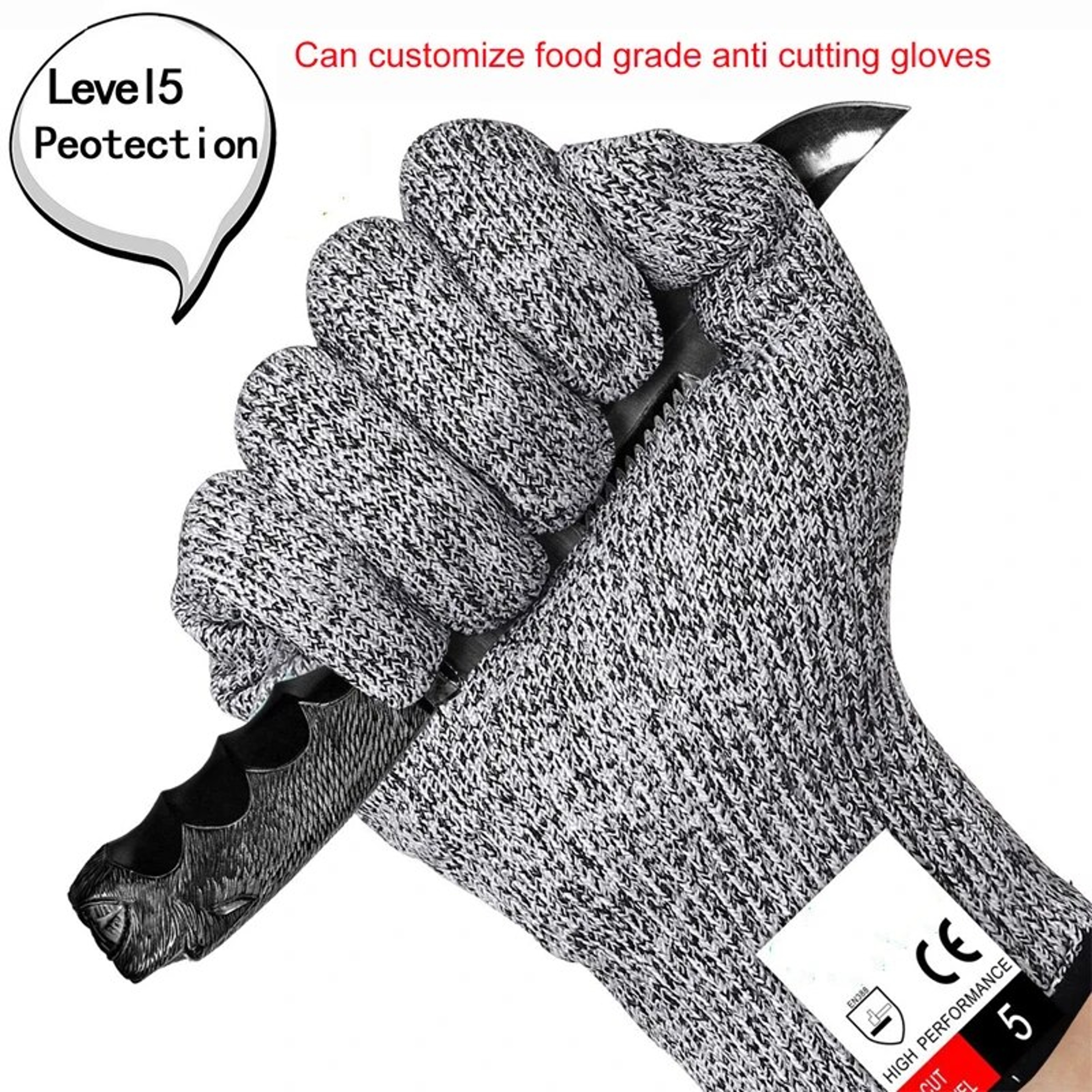 AntiCut Safety Work Gloves For Glass Cutting And Protection  GreyBlack Pair 2
