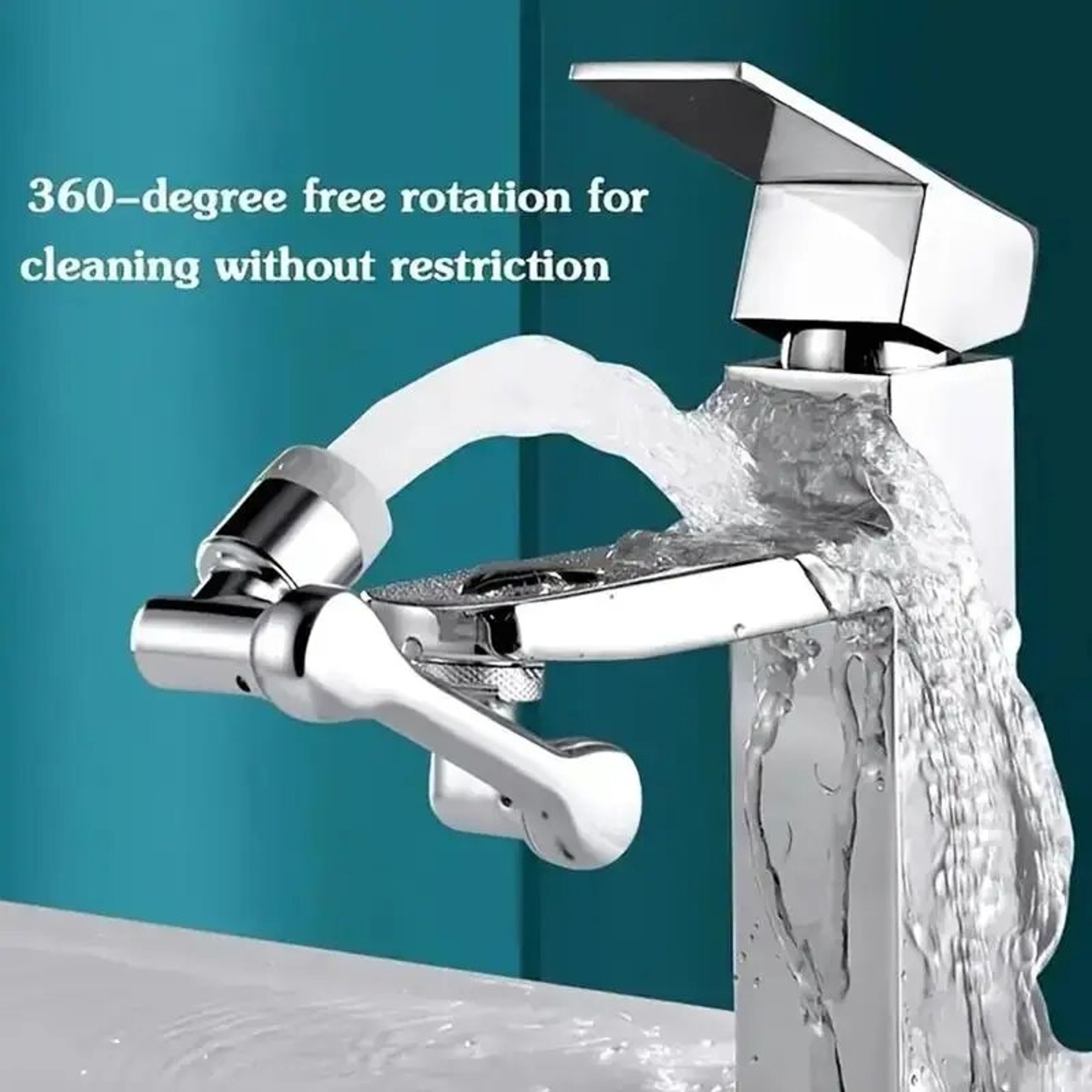 Rotating Faucet Extender With Swivel Arm  Universal 1080 Extension For Bathroom Sink 1