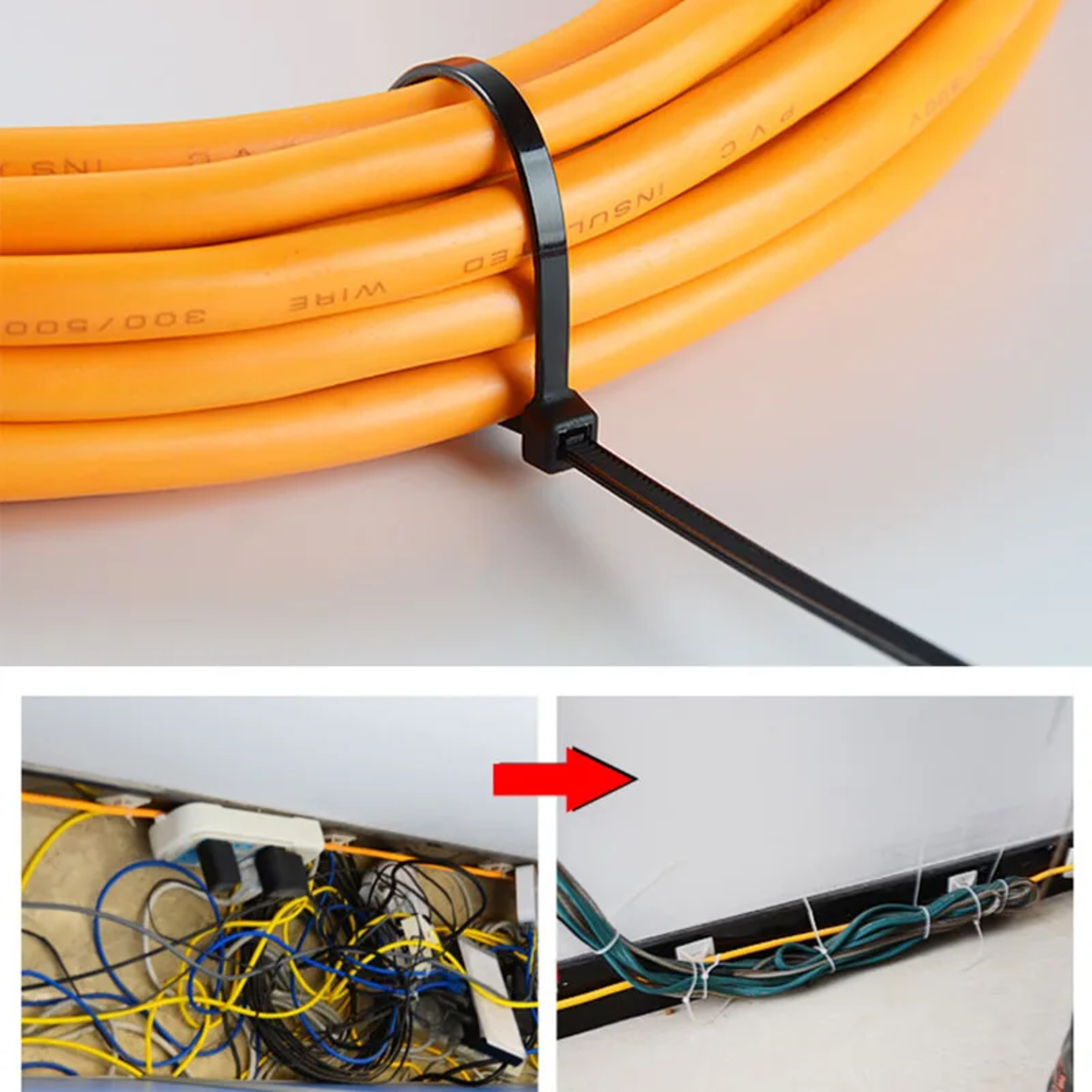 Reusable Cable Ties Fastening Rings  Multifunctional AntiCorrosion Zipper Ties For Easy Cable Manag 0