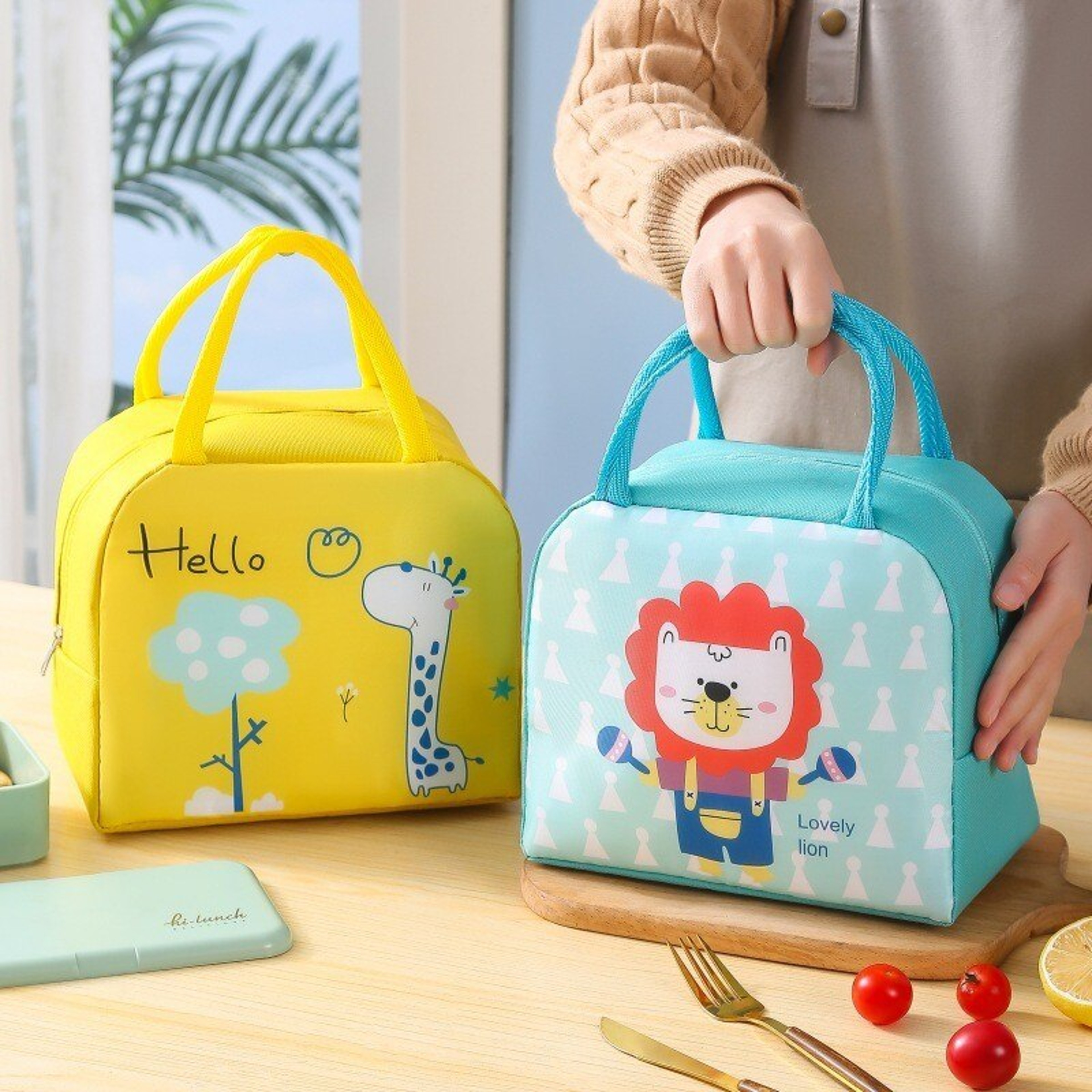 Cartoon Insulated Lunch Box Tote Bag  EcoFriendly Handheld Bento Bag With Thickened Aluminum Foil F 4