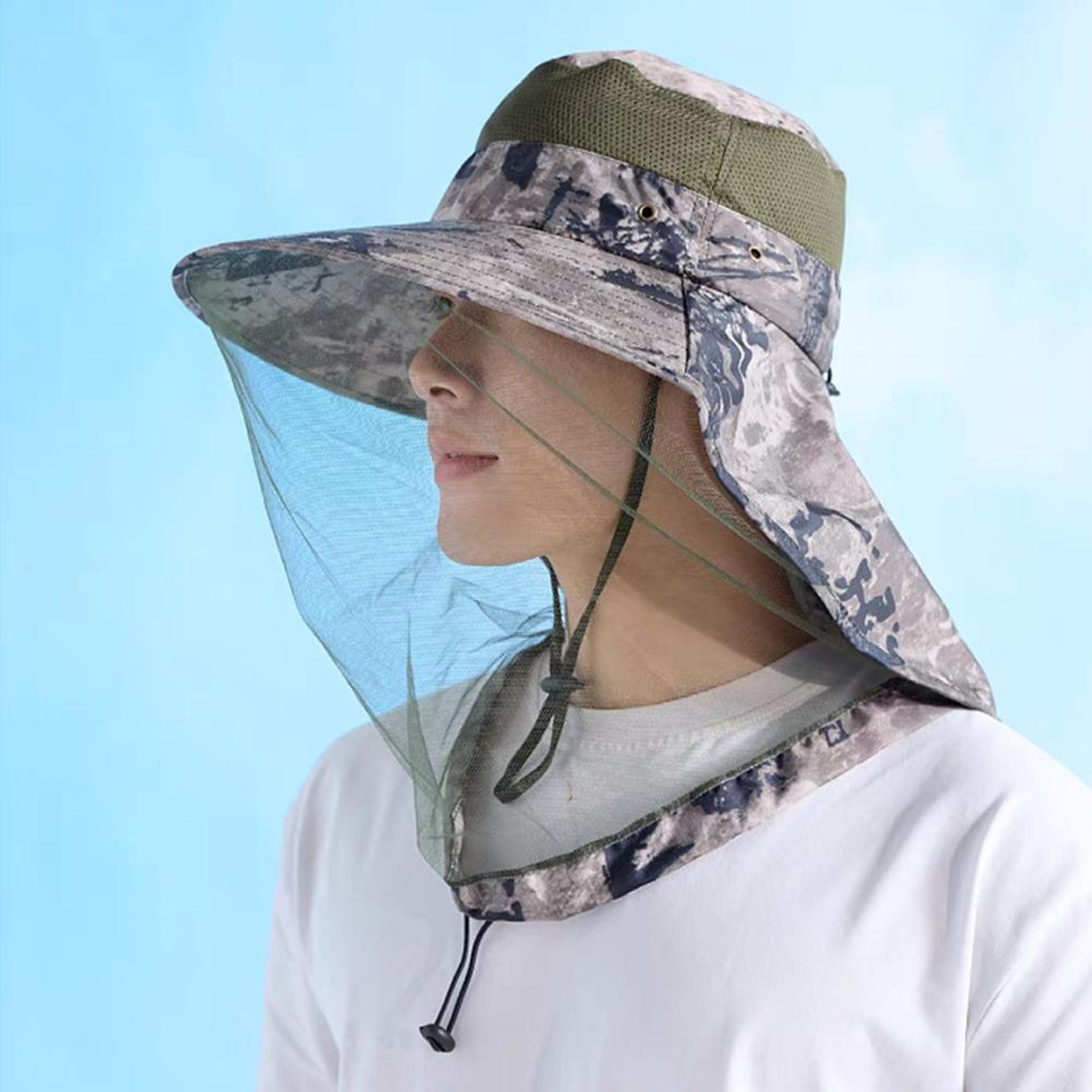 Bug Proof Sun Hat With Face Net UV Protection For Fishing  Beekeeping 0
