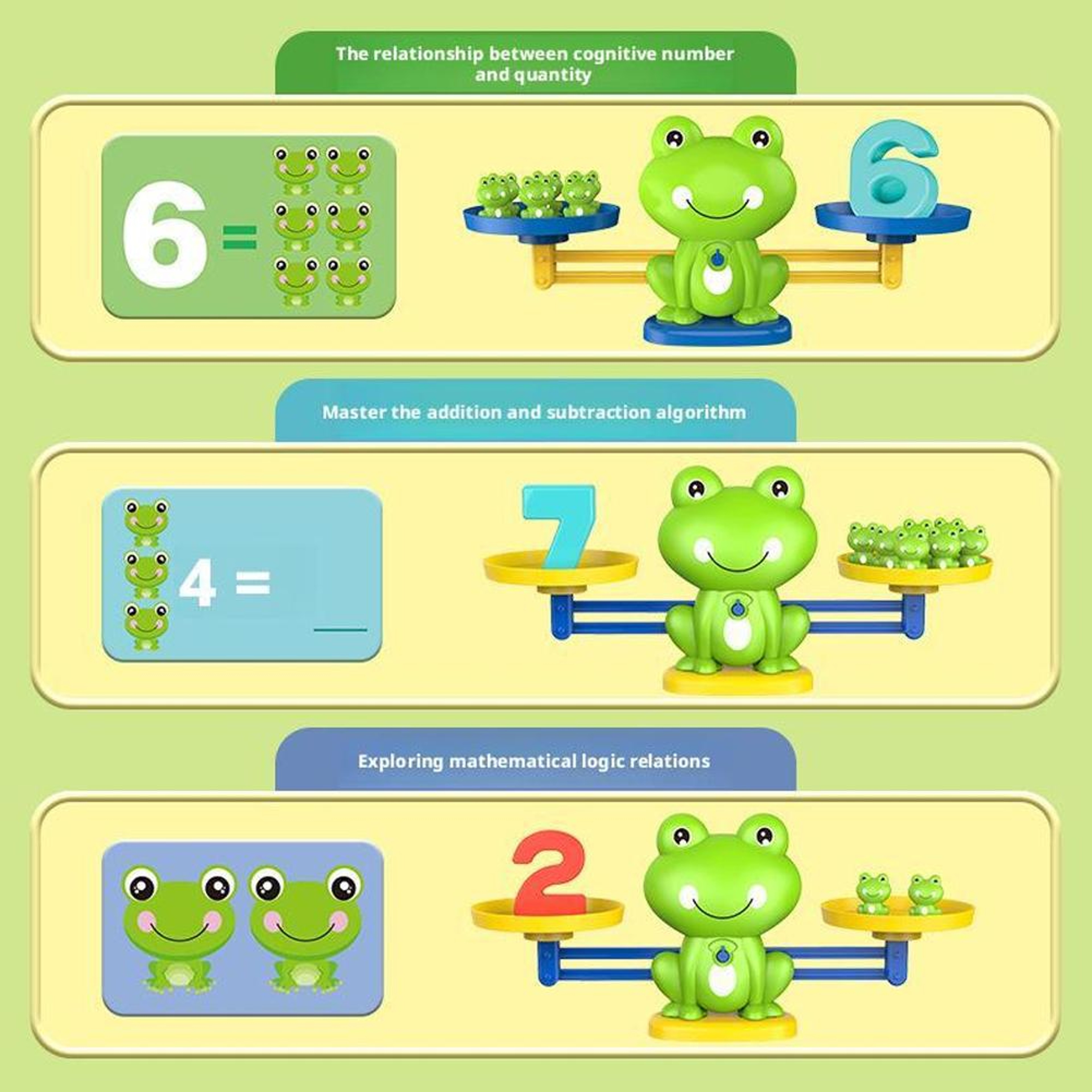 Interactive Frog Math Balance Scale Toy For Kids  Number Learning Counting Educational Montessori T 2