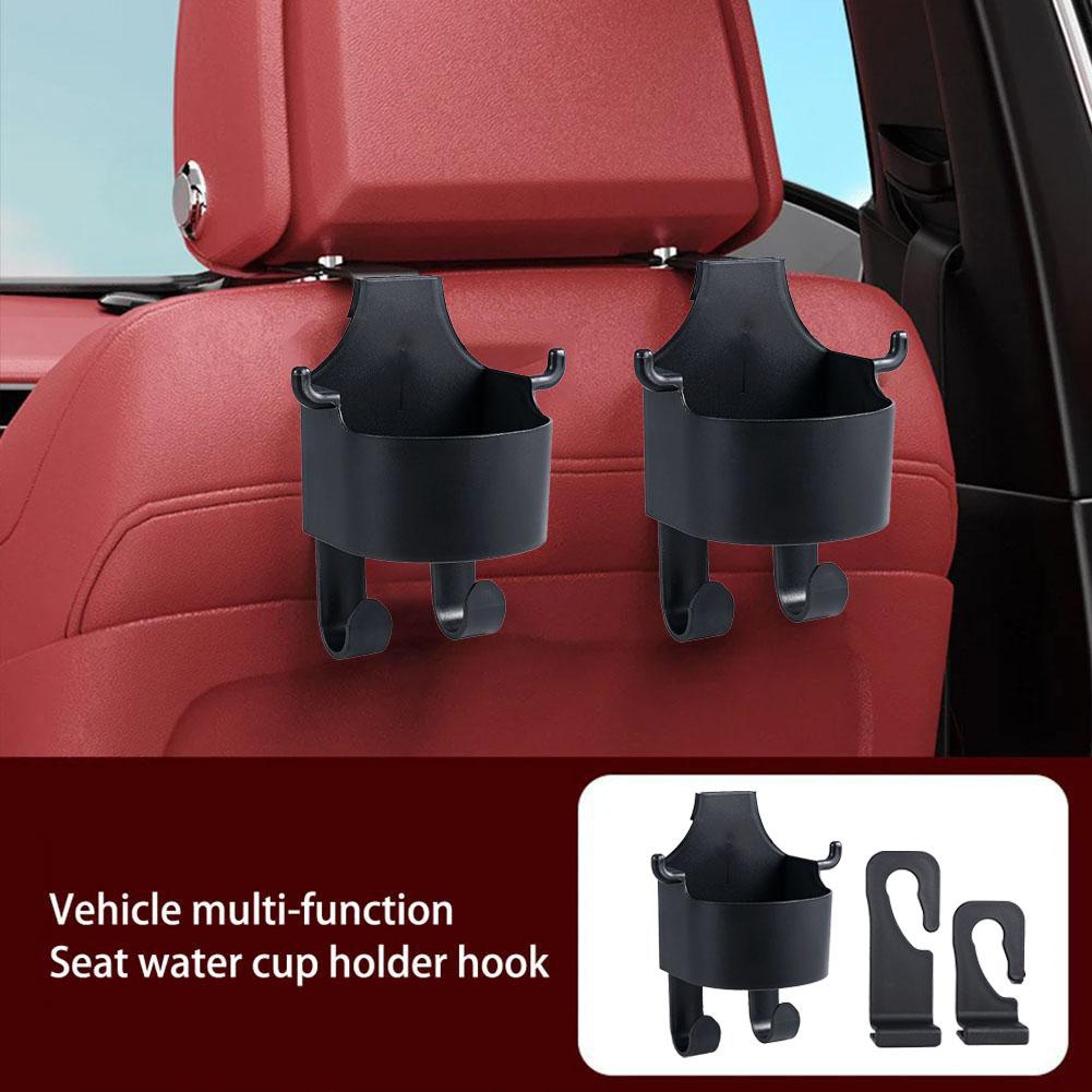 Multifunctional Car Seat Hook Organizer  Universal Handbag Holder Phone  Cup Storage Solution 0