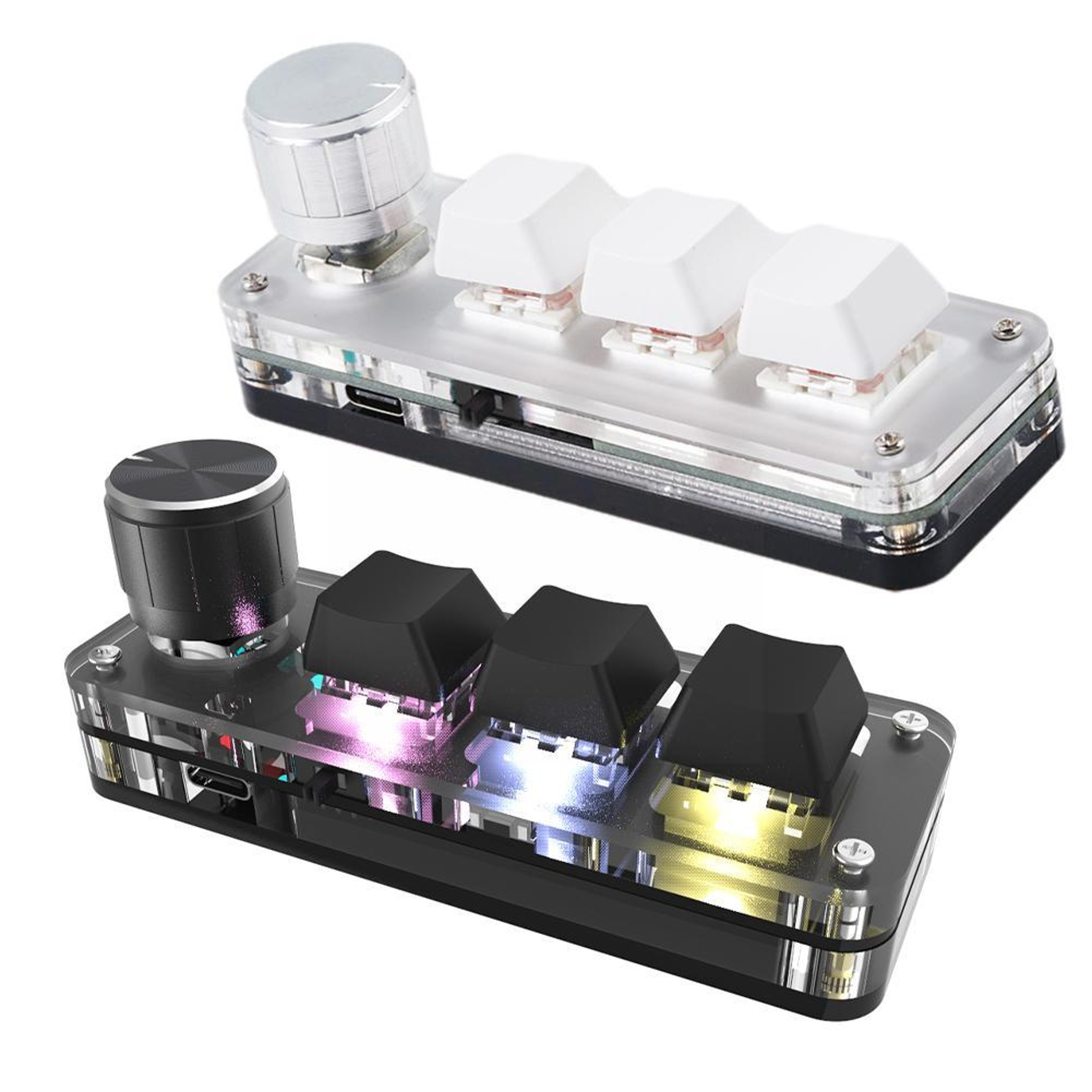 RGB Mini Gaming Mechanical Keyboard  Custom Red Switch Knob Bluetooth  Wired Programmable Keys 0