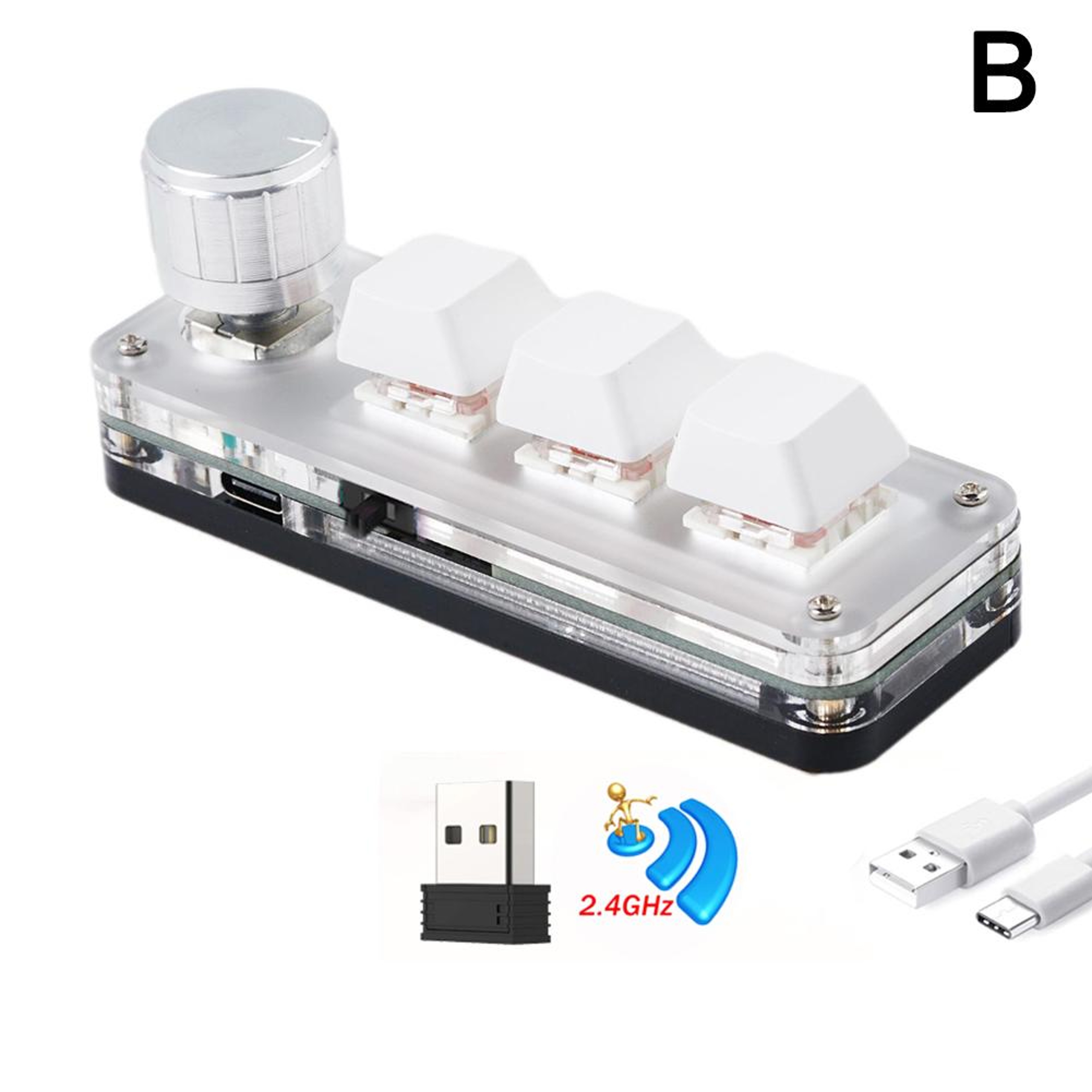 RGB Mini Gaming Mechanical Keyboard  Custom Red Switch Knob Bluetooth  Wired Programmable Keys 3
