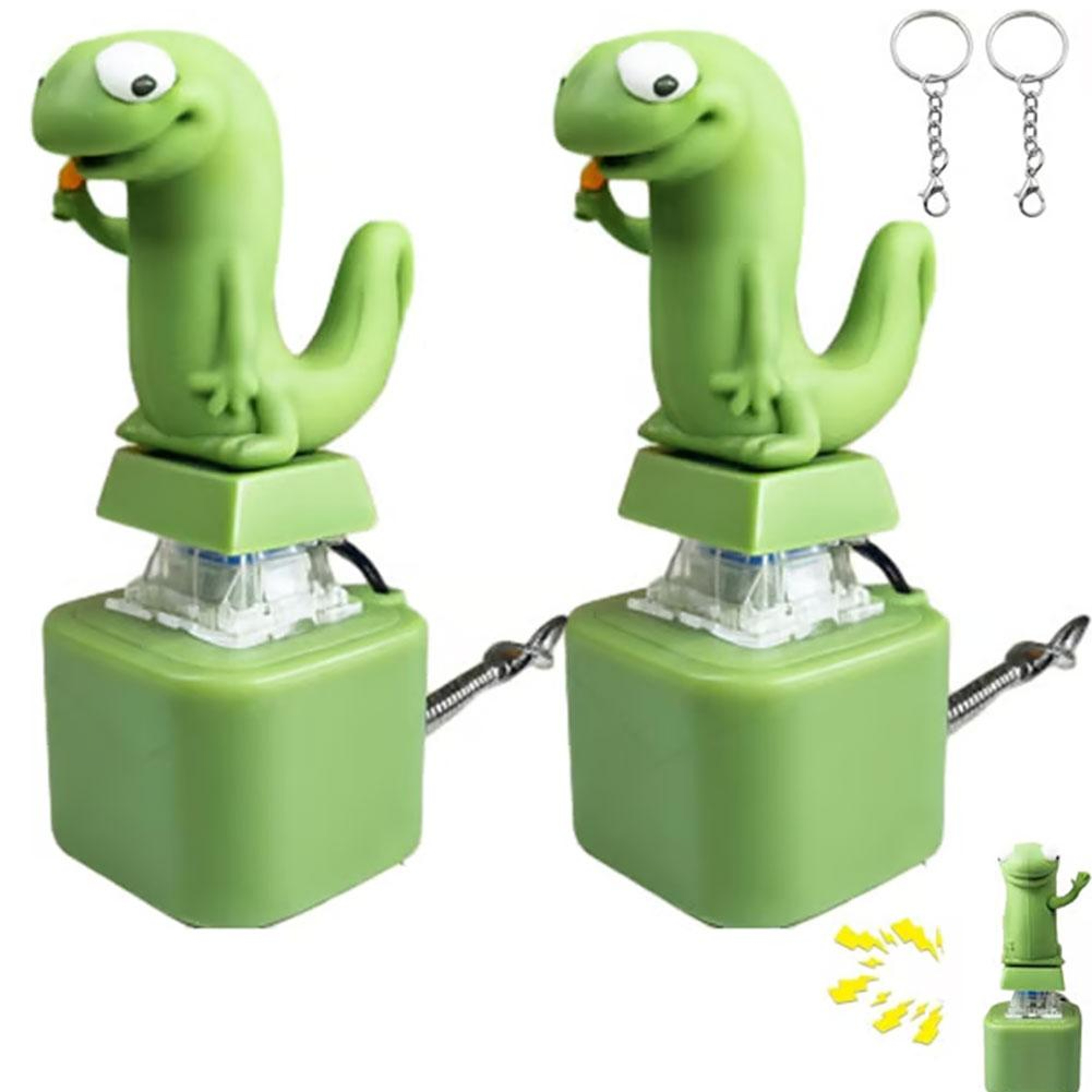 Lizard Fidget Keychain Rechargeable LED Light Up Fidgety Toy With Funny Animal Sound Stress Relief  1