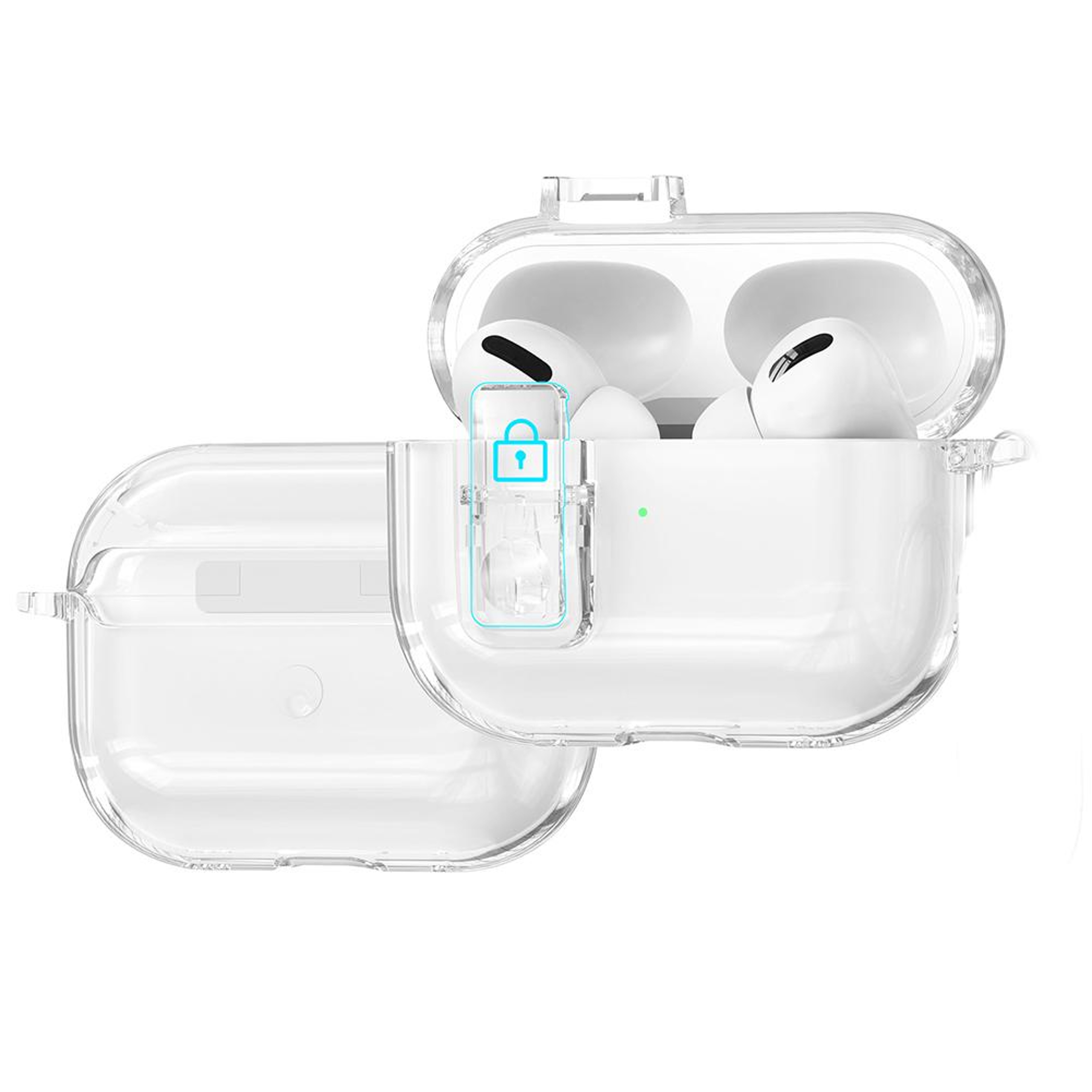 Clear Case For AirPods Pro  Transparent Shockproof Earphone Cover With Secure Lock And Bluetooth He 3